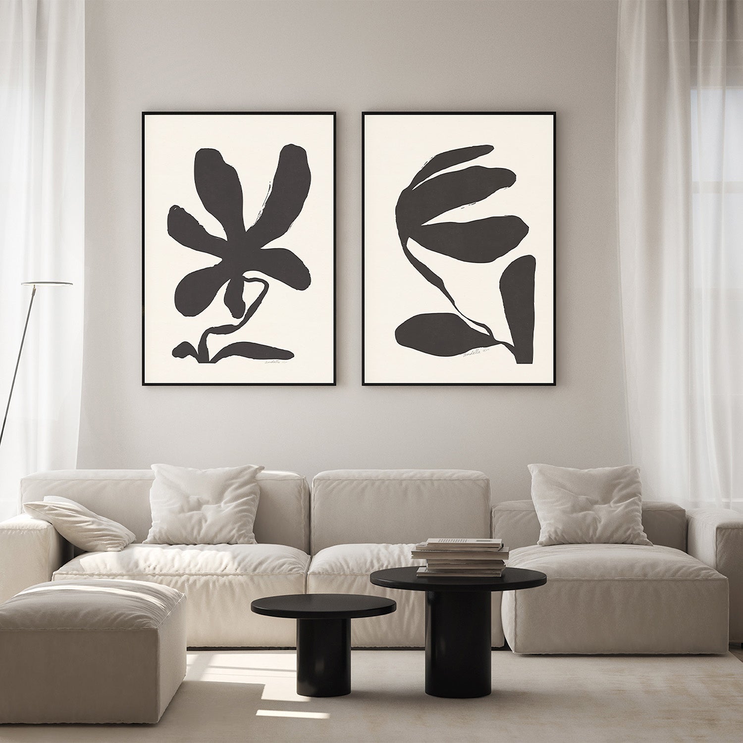 wall-art-print-canvas-poster-framed-Jasmine And Lily, Set Of 2 , By Andelle Art-2