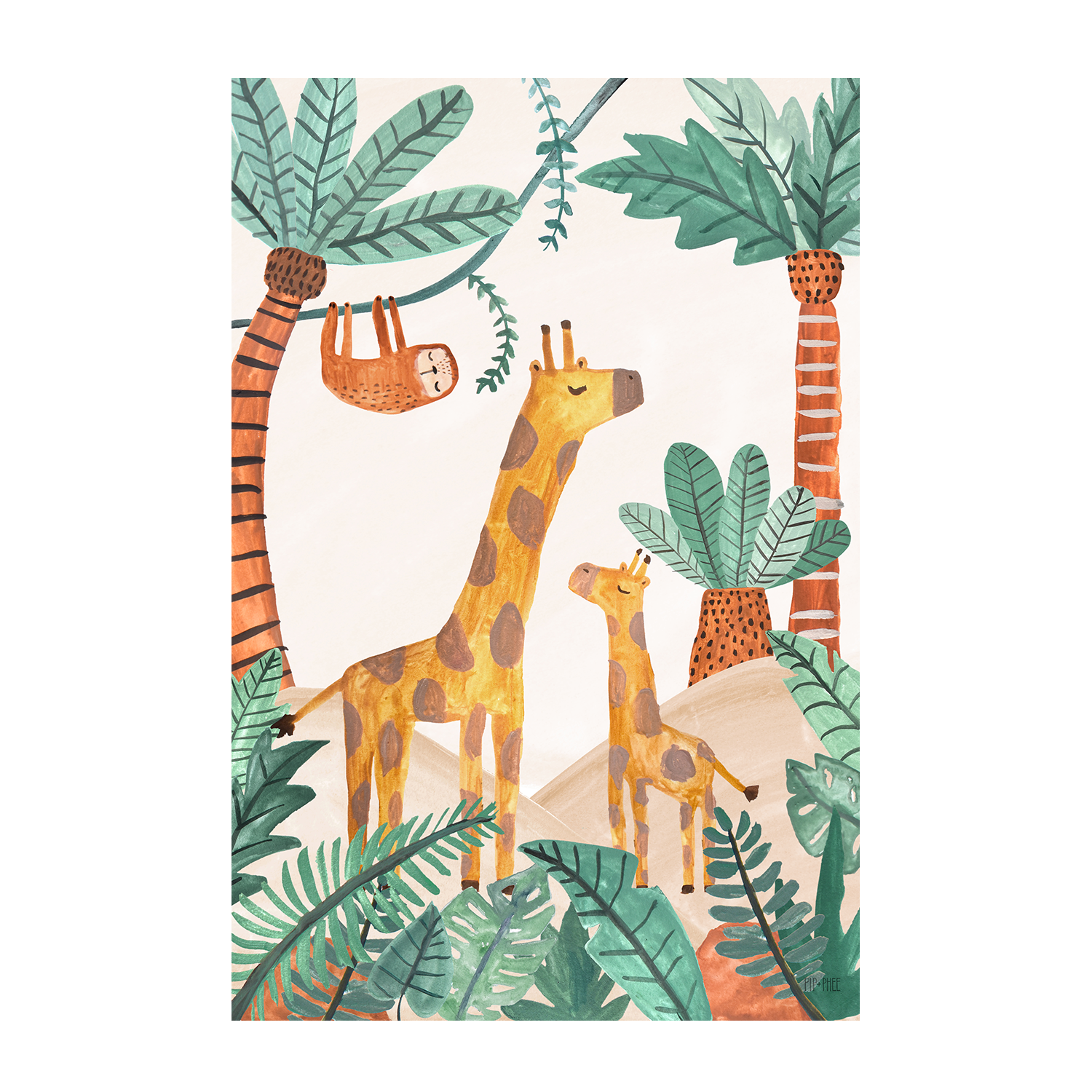 wall-art-print-canvas-poster-framed-Jungle Horizon, Set of 3 , By Pip and Phee-10