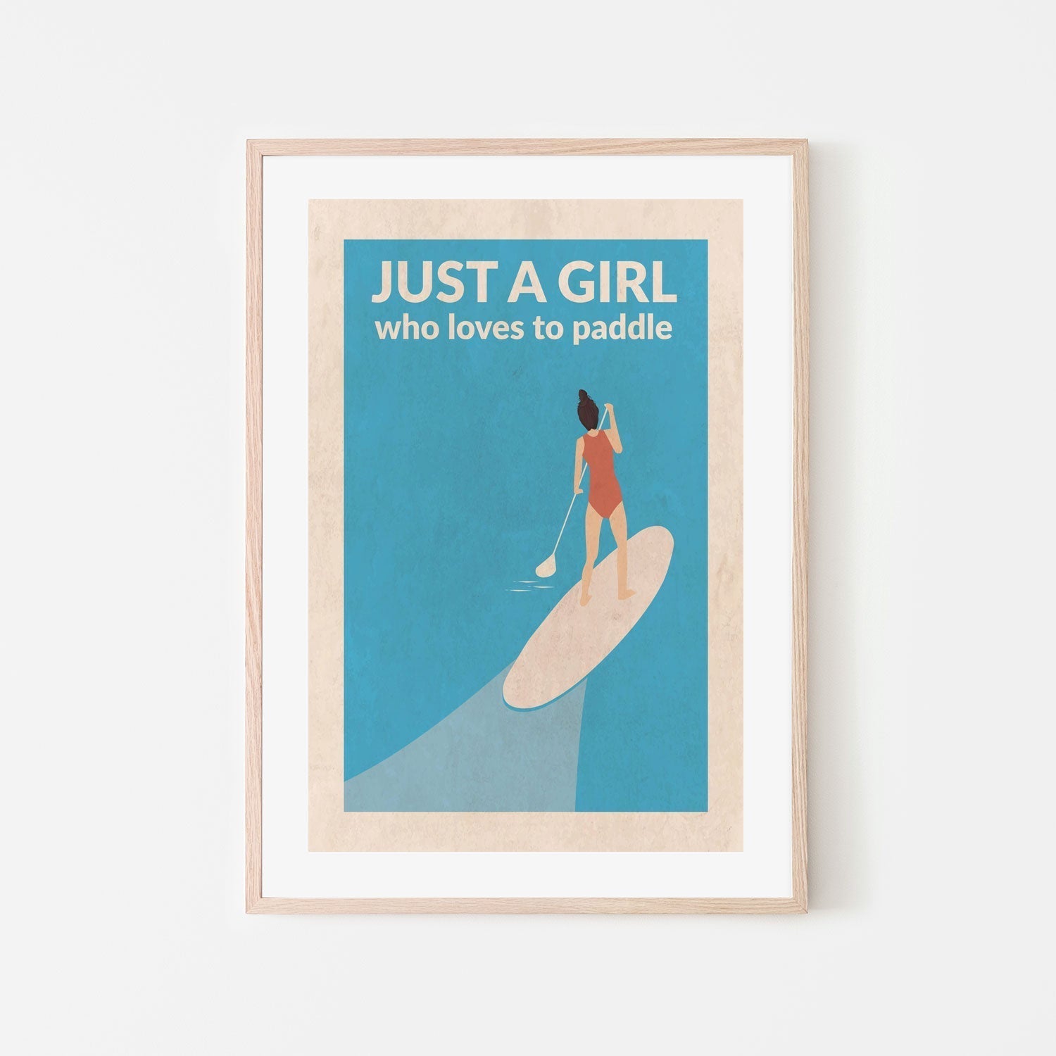 wall-art-print-canvas-poster-framed-Just A Girl Who Loves To Paddle, Style A , By Jon Downer-GIOIA-WALL-ART