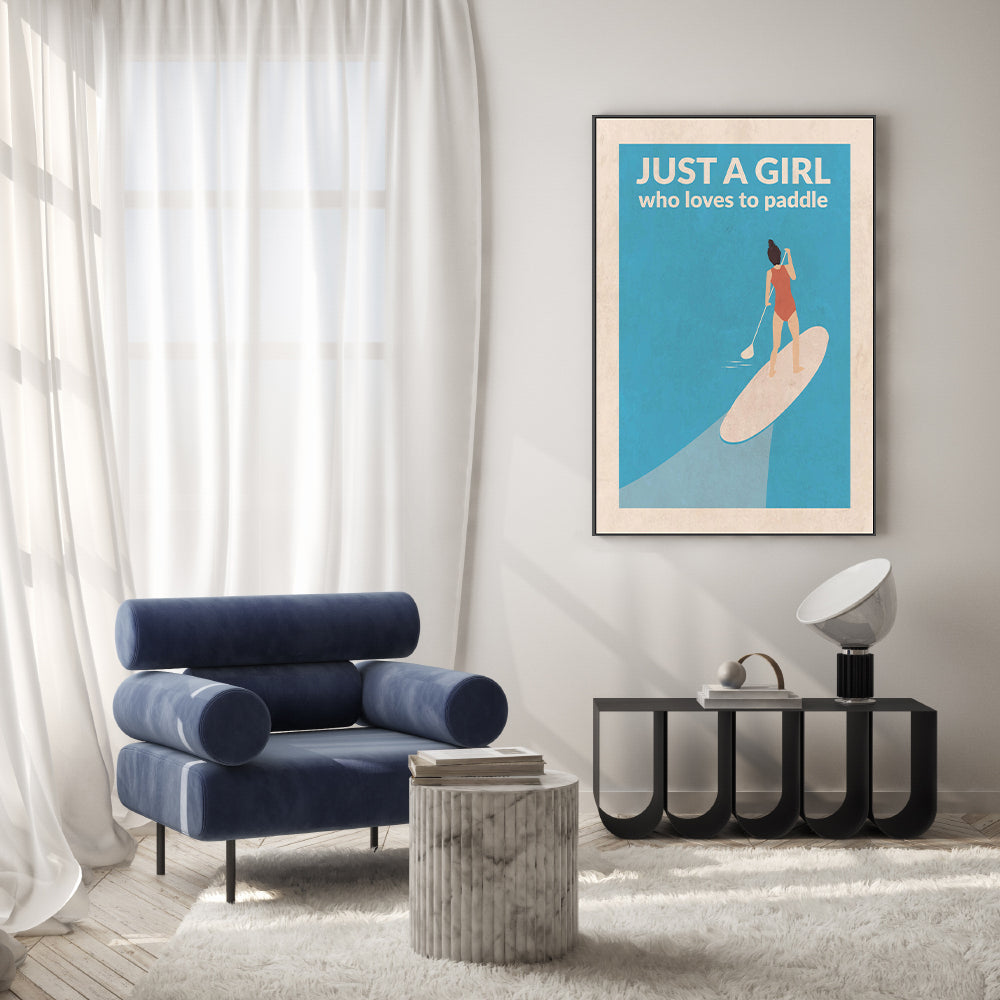 wall-art-print-canvas-poster-framed-Just A Girl Who Loves To Paddle, Style A , By Jon Downer-GIOIA-WALL-ART