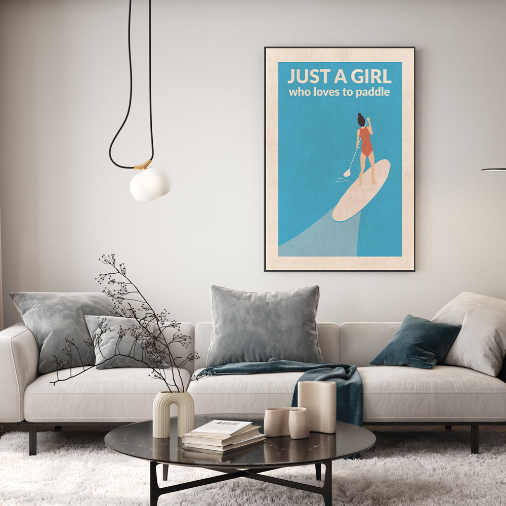 wall-art-print-canvas-poster-framed-Just A Girl Who Loves To Paddle, Style A , By Jon Downer-GIOIA-WALL-ART