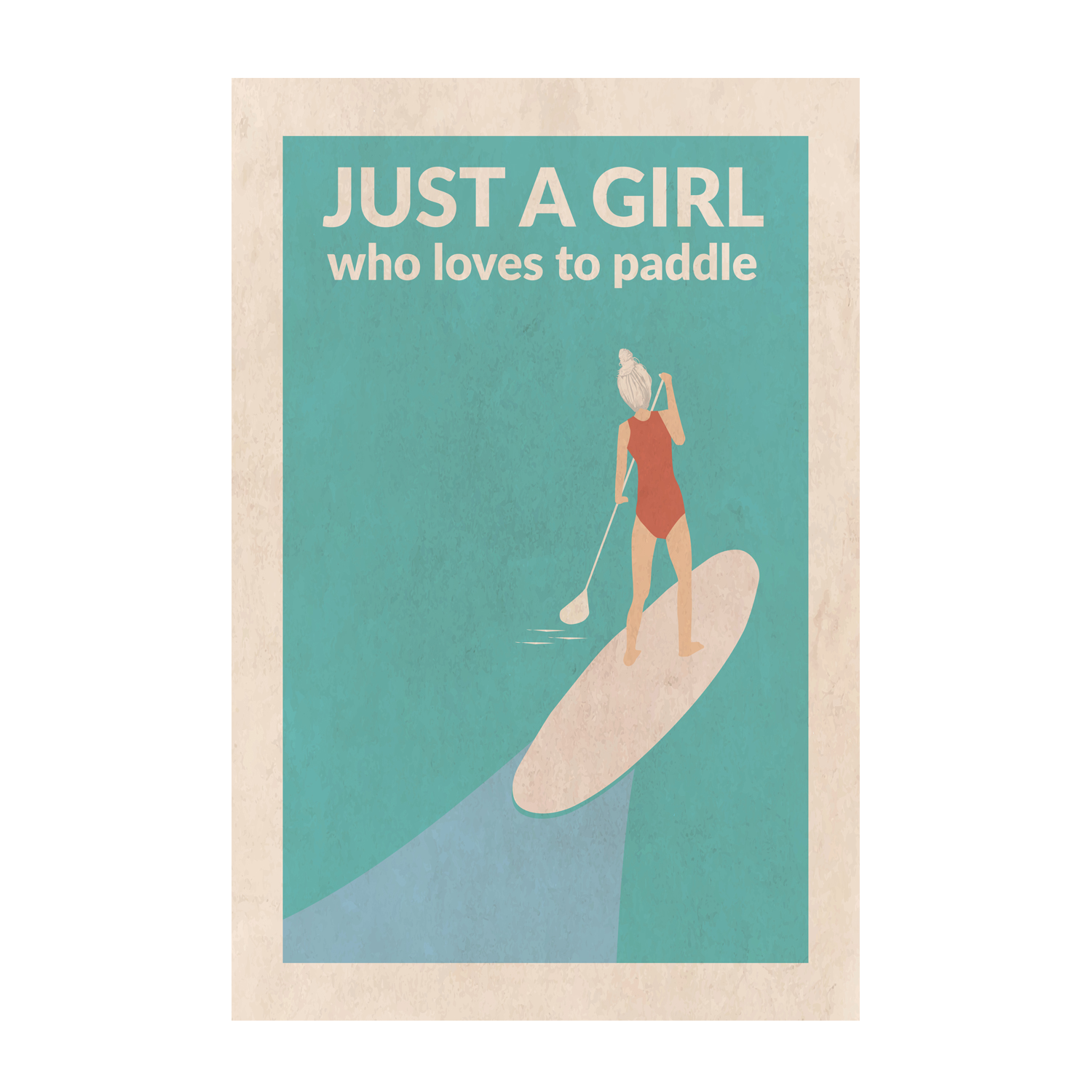 wall-art-print-canvas-poster-framed-Just A Girl Who Loves To Paddle, Style B , By Jon Downer-GIOIA-WALL-ART