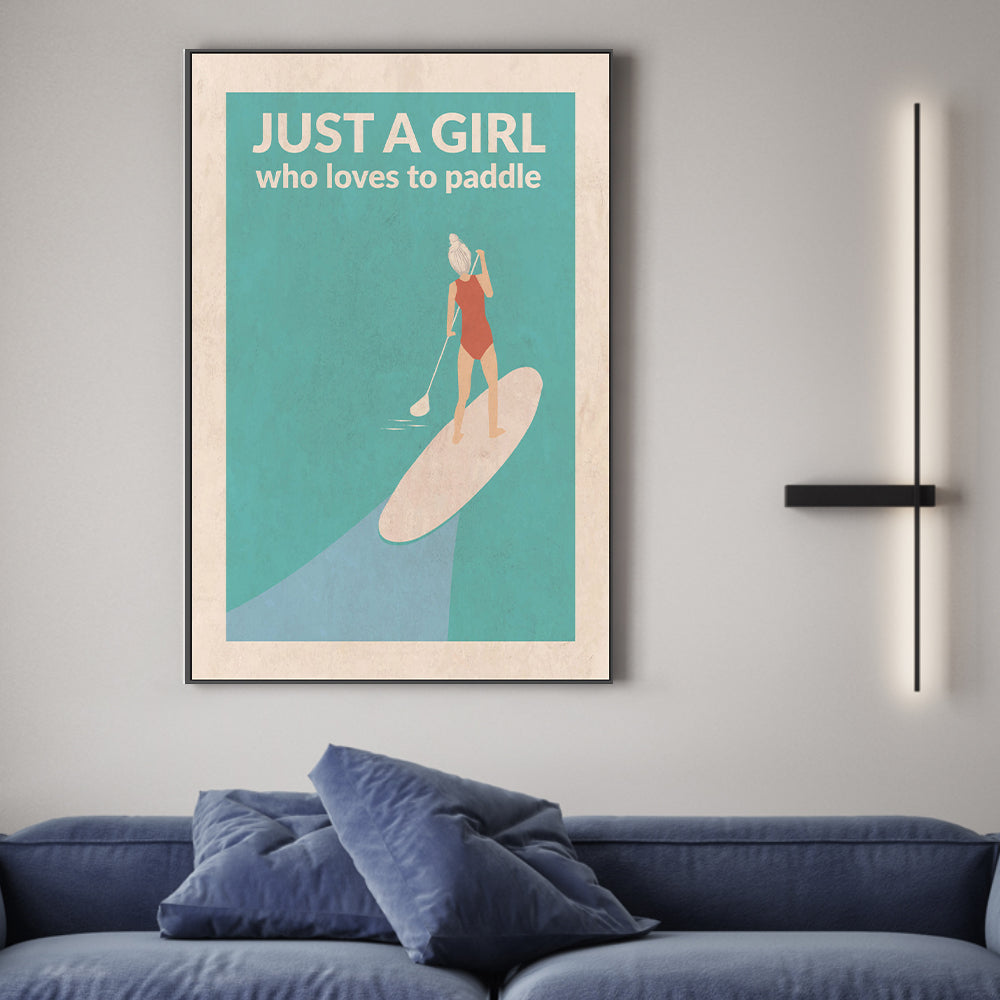 wall-art-print-canvas-poster-framed-Just A Girl Who Loves To Paddle, Style B , By Jon Downer-GIOIA-WALL-ART