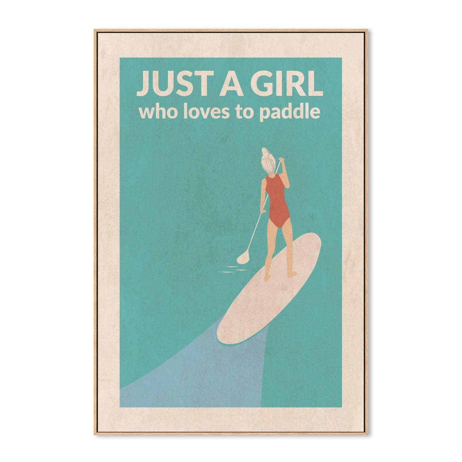 wall-art-print-canvas-poster-framed-Just A Girl Who Loves To Paddle, Style B , By Jon Downer-GIOIA-WALL-ART