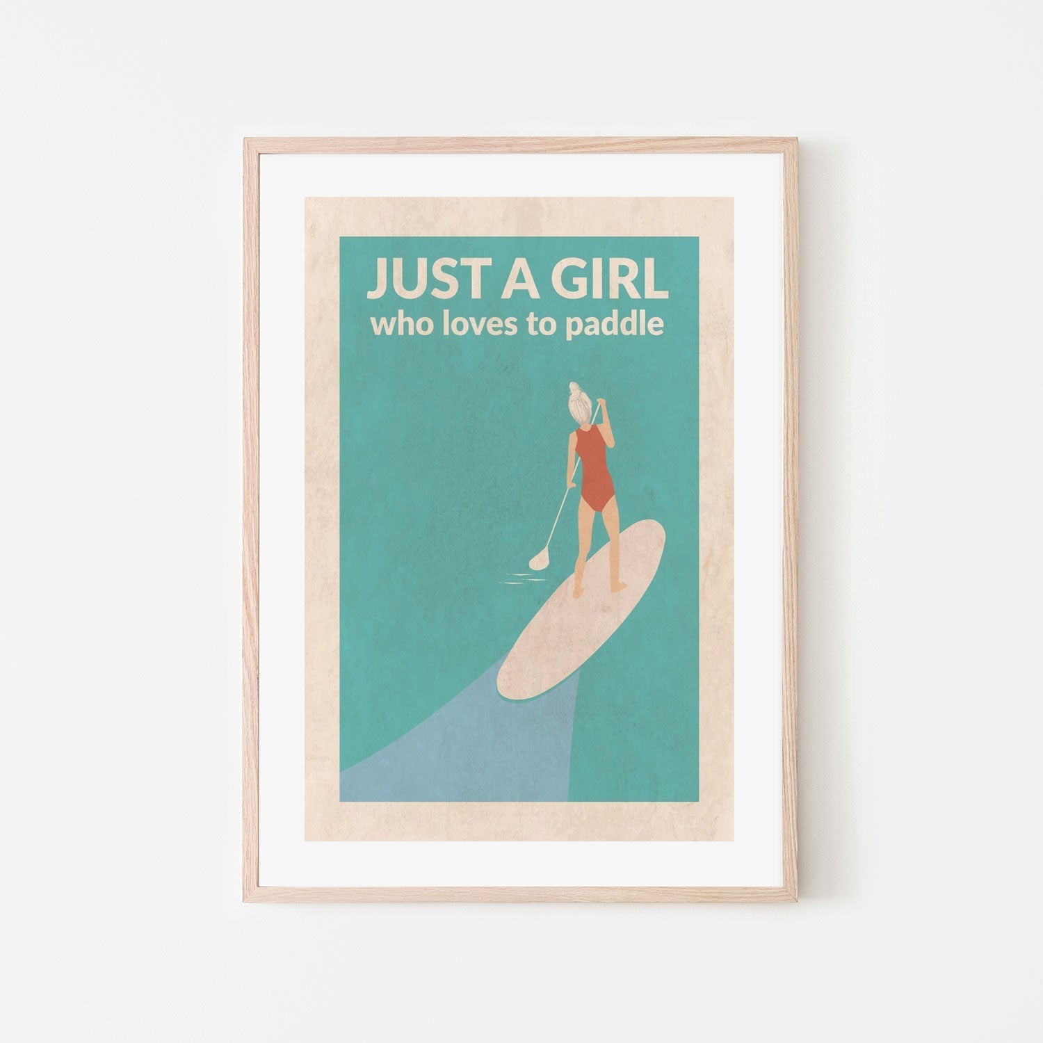 wall-art-print-canvas-poster-framed-Just A Girl Who Loves To Paddle, Style B , By Jon Downer-GIOIA-WALL-ART