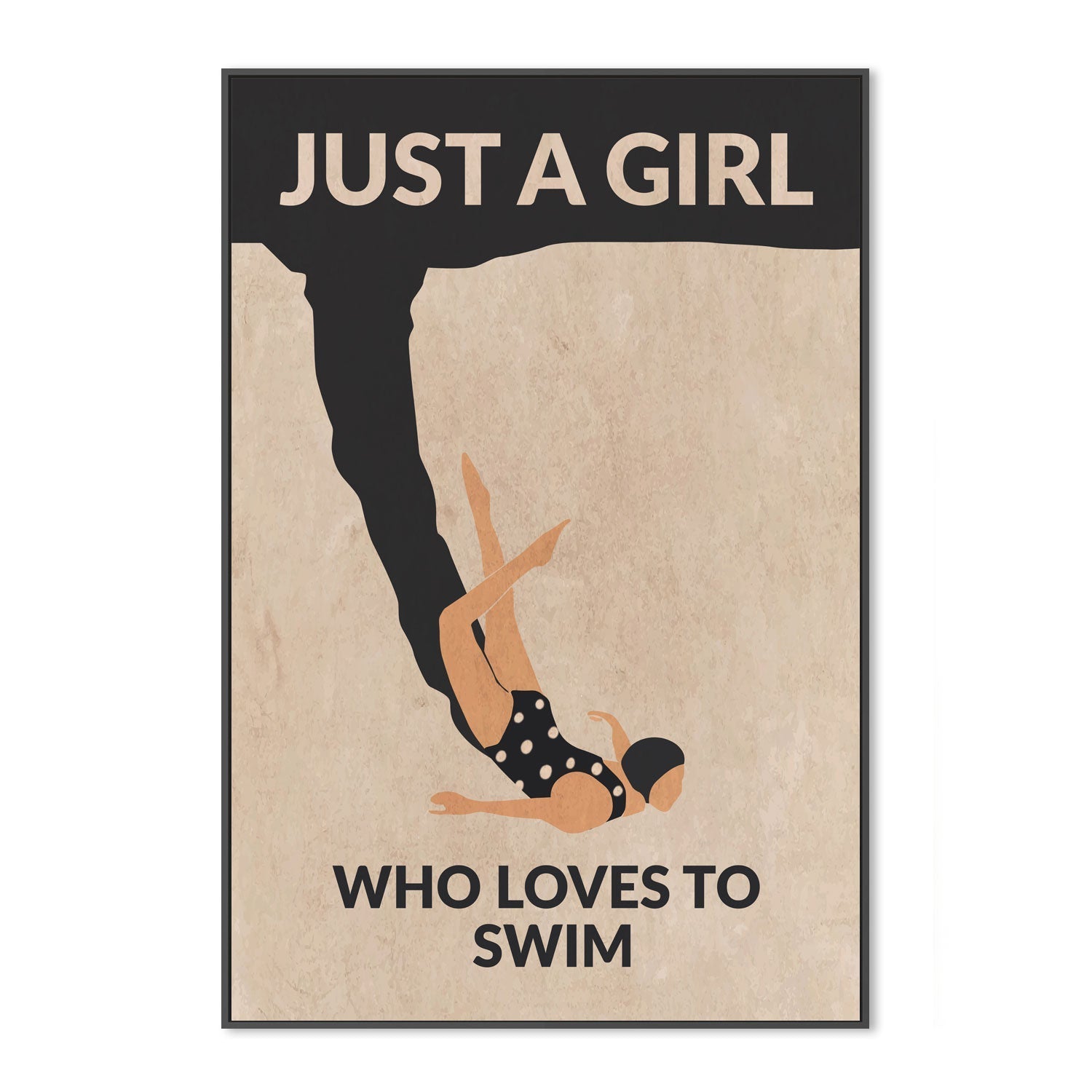 wall-art-print-canvas-poster-framed-Just A Girl Who Loves To Swim, Style A , By Jon Downer-GIOIA-WALL-ART