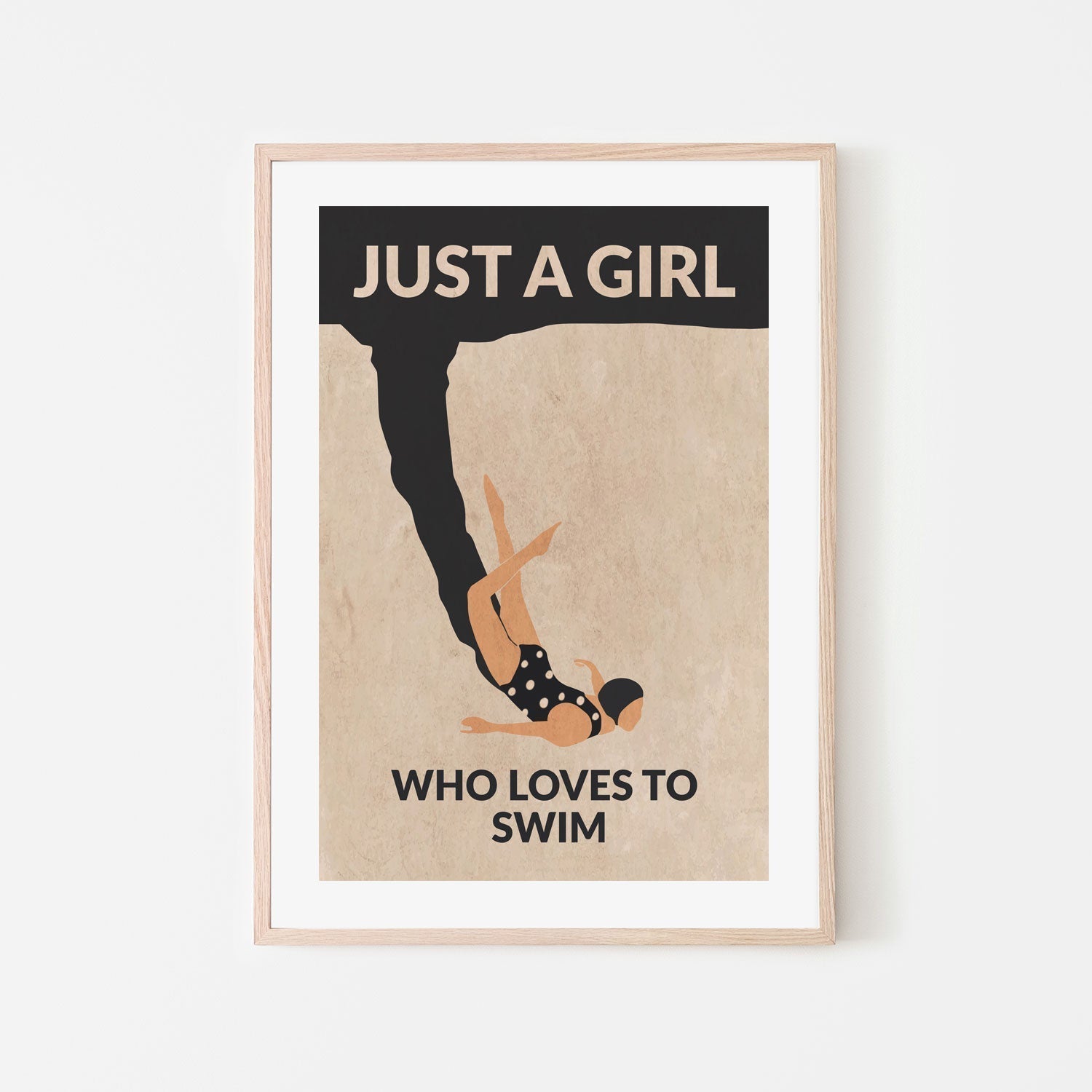 wall-art-print-canvas-poster-framed-Just A Girl Who Loves To Swim, Style A , By Jon Downer-GIOIA-WALL-ART