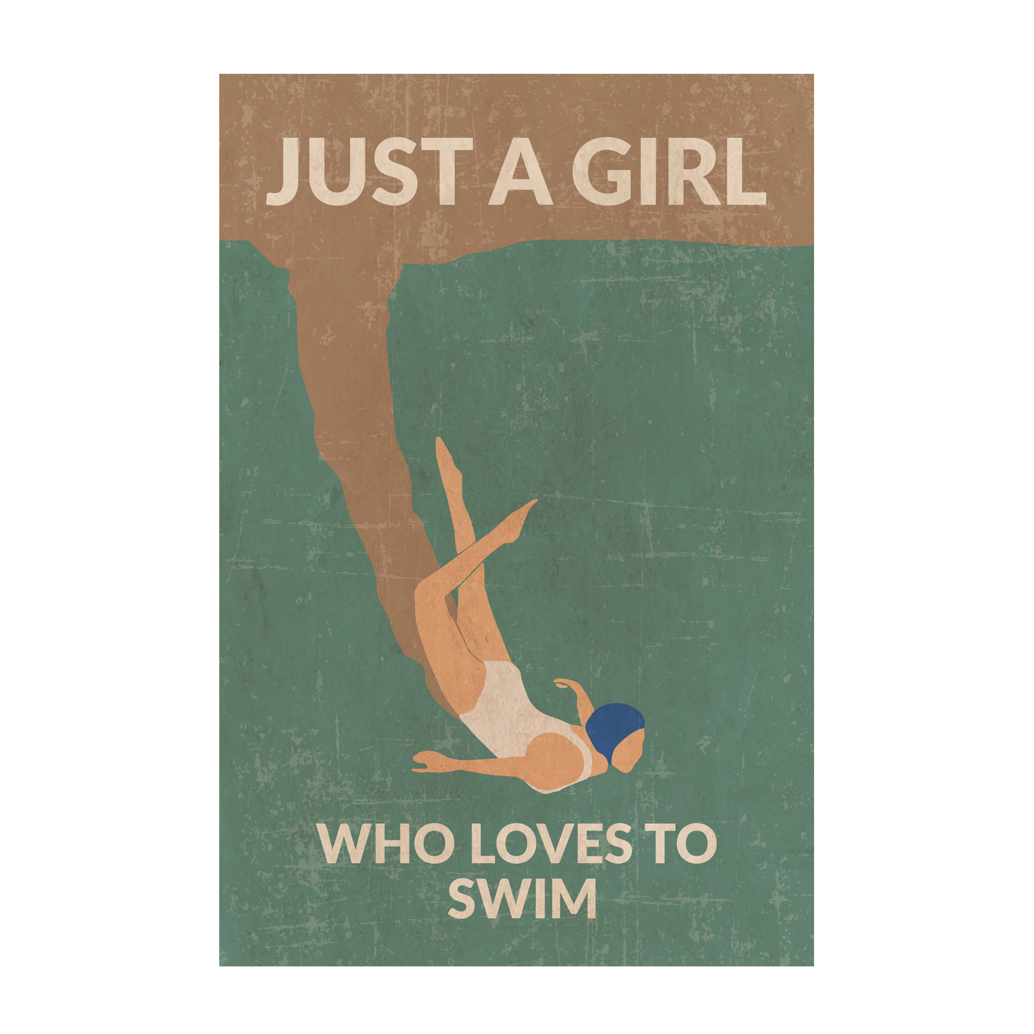 wall-art-print-canvas-poster-framed-Just A Girl Who Loves To Swim, Style B , By Jon Downer-GIOIA-WALL-ART