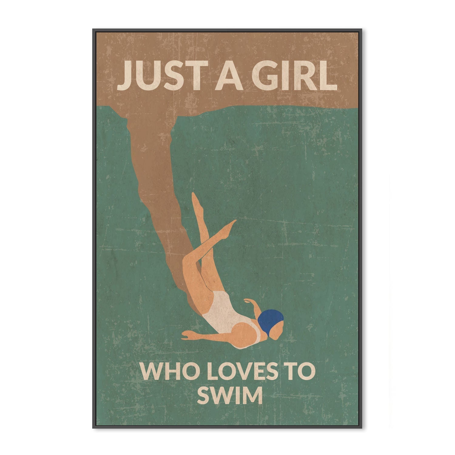 wall-art-print-canvas-poster-framed-Just A Girl Who Loves To Swim, Style B , By Jon Downer-GIOIA-WALL-ART