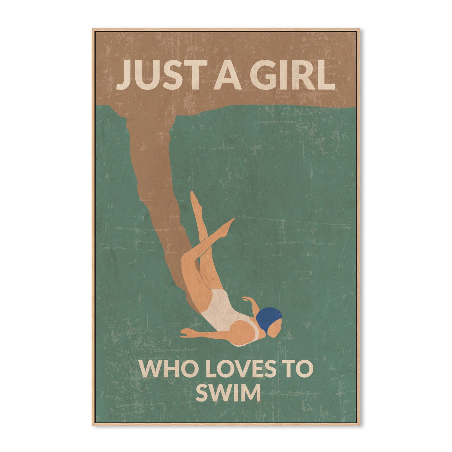 wall-art-print-canvas-poster-framed-Just A Girl Who Loves To Swim, Style B , By Jon Downer-GIOIA-WALL-ART