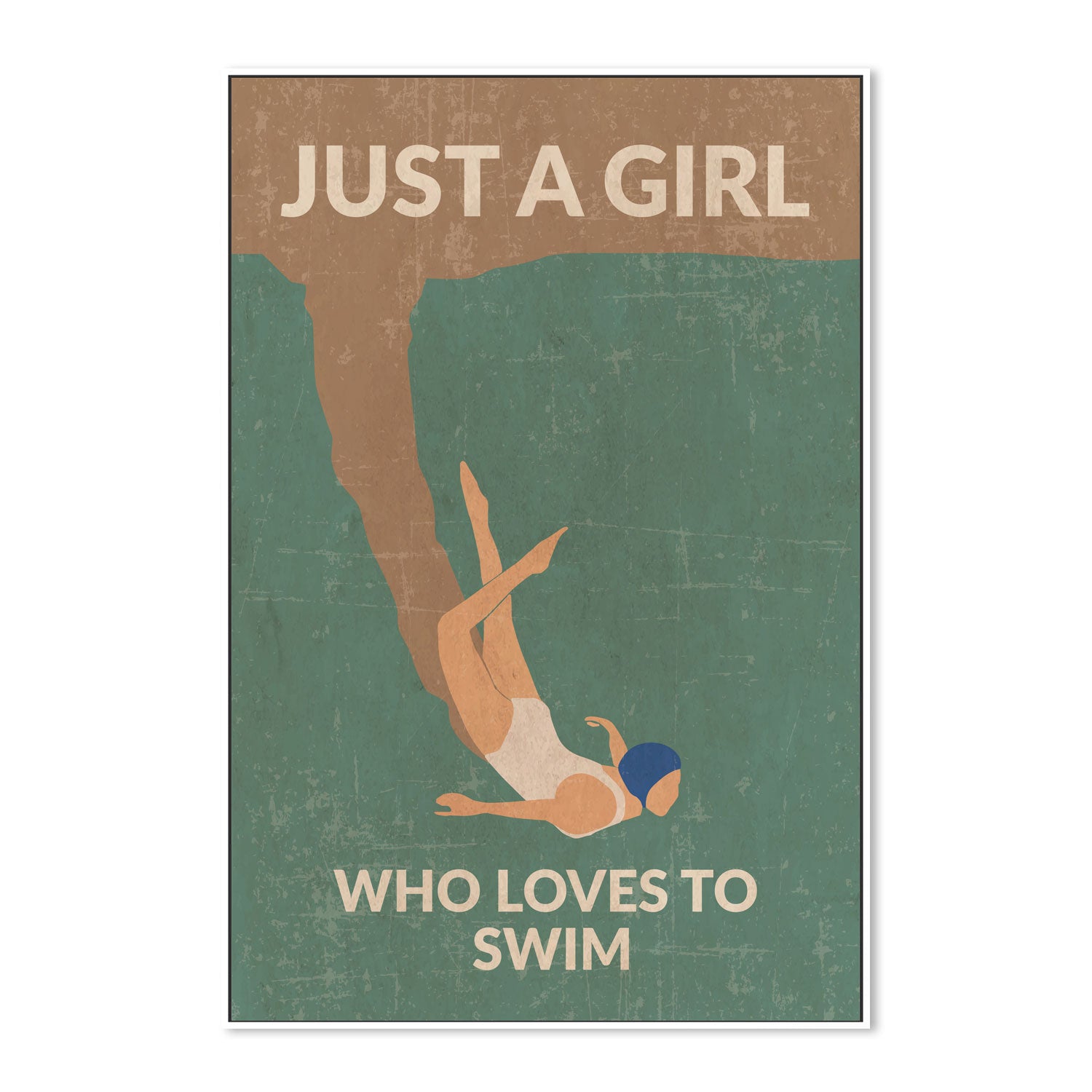 wall-art-print-canvas-poster-framed-Just A Girl Who Loves To Swim, Style B , By Jon Downer-GIOIA-WALL-ART