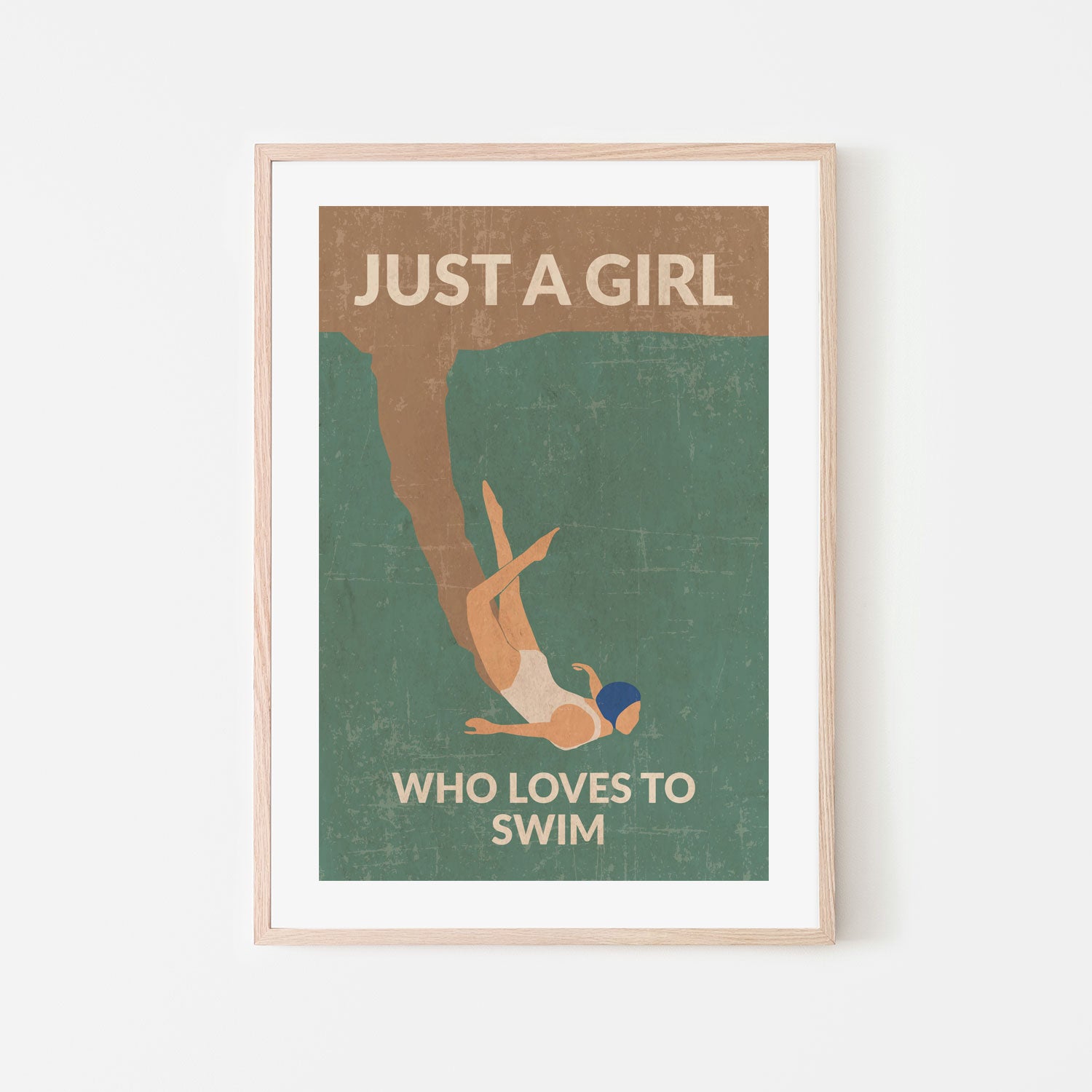 wall-art-print-canvas-poster-framed-Just A Girl Who Loves To Swim, Style B , By Jon Downer-GIOIA-WALL-ART