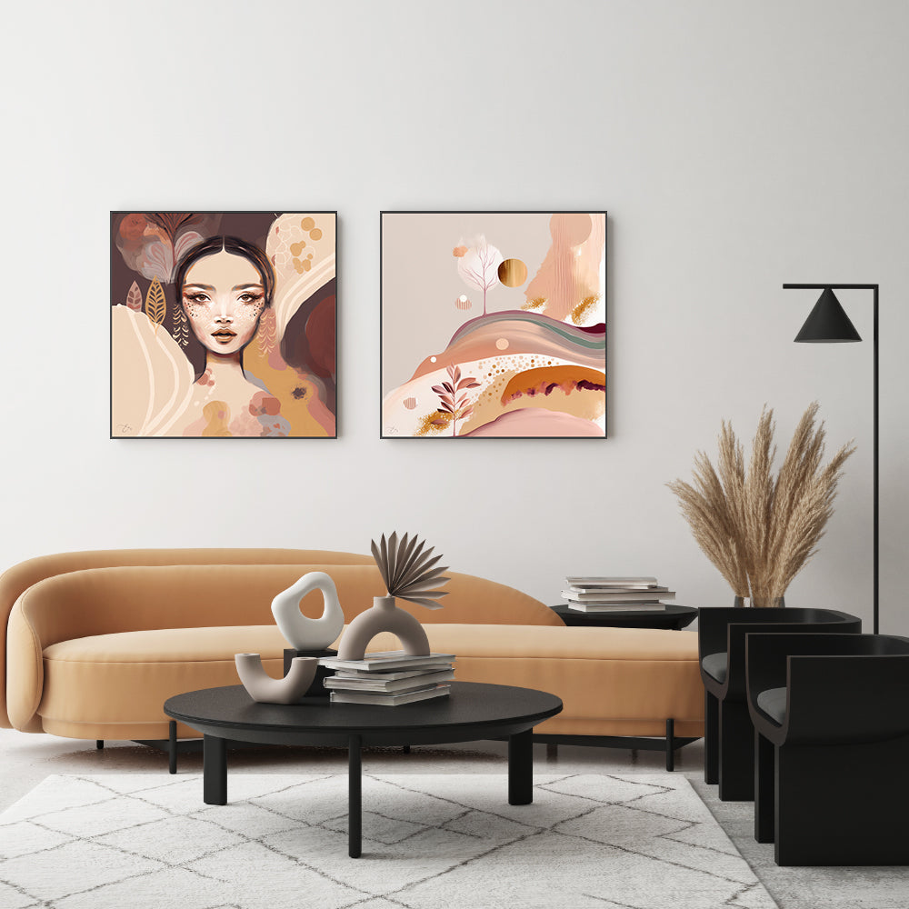 wall-art-print-canvas-poster-framed-Kaori And Letitia, Set Of 2 , By Bella Eve-GIOIA-WALL-ART