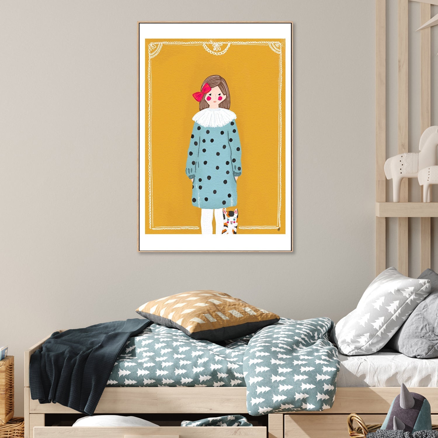 wall-art-print-canvas-poster-framed-Kat and Cat , By Leah Straatsma-2