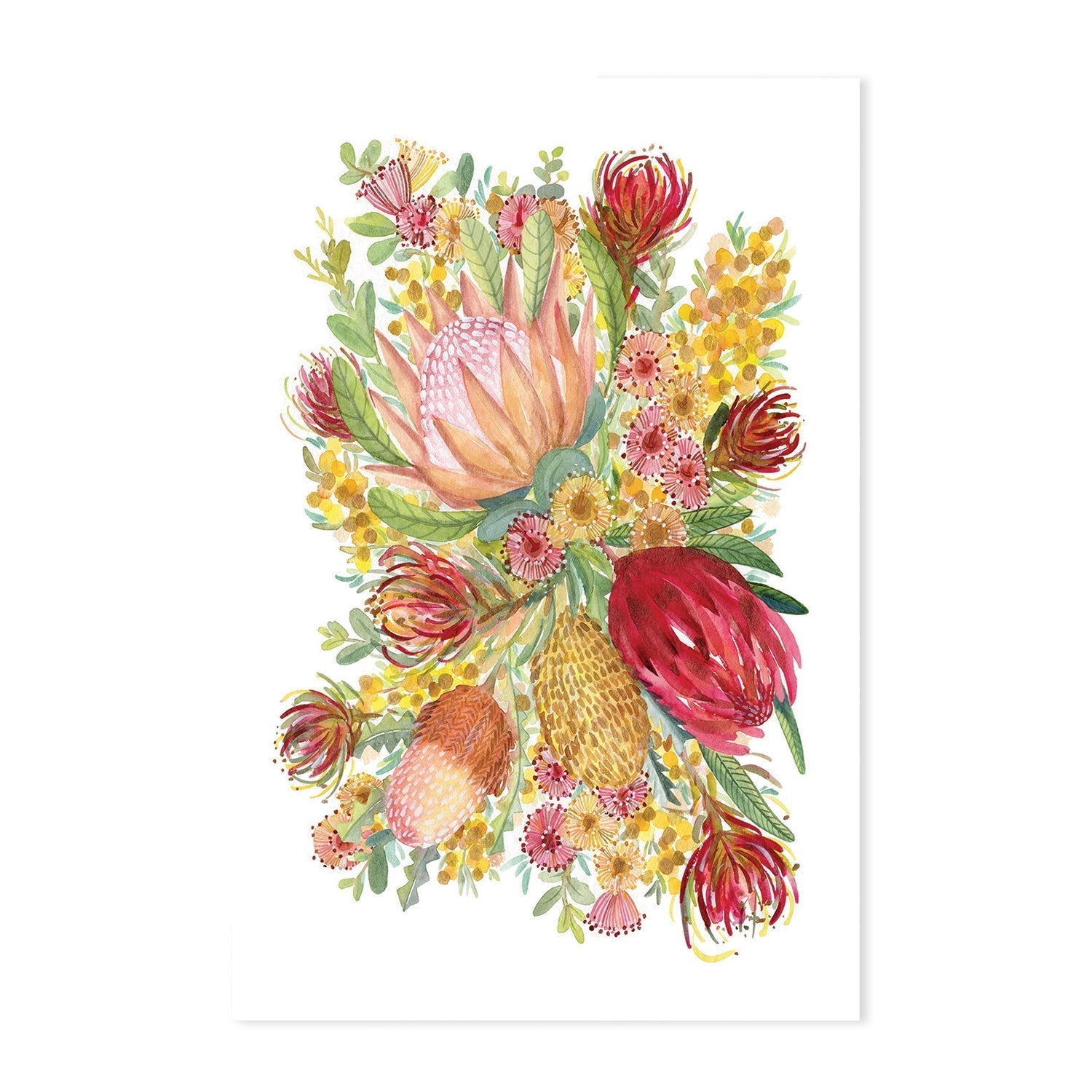 wall-art-print-canvas-poster-framed-King Protea And Banksia, Style B & D, Set of 2 , By Jessie Mitchelson-GIOIA-WALL-ART