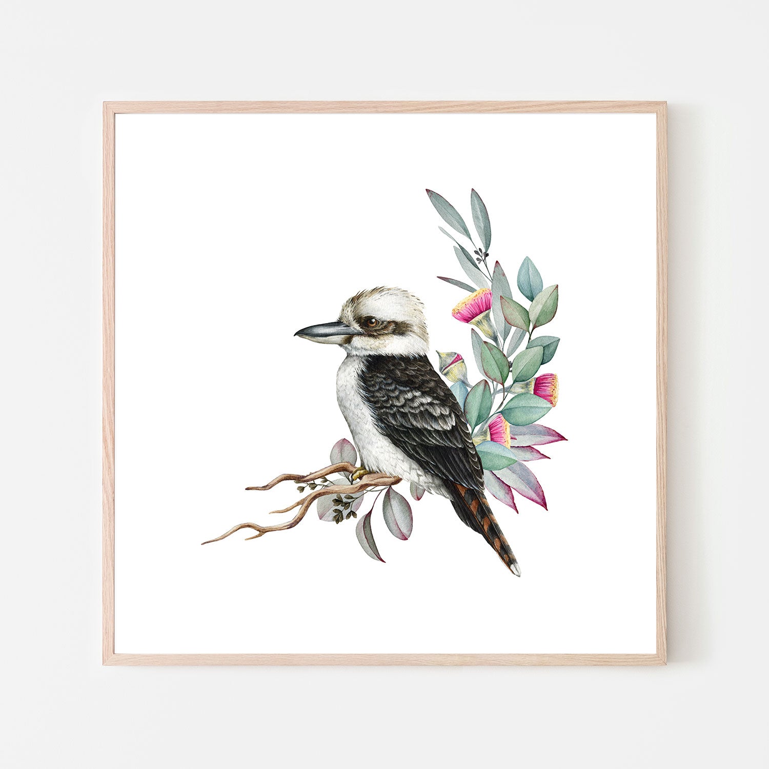 wall-art-print-canvas-poster-framed-Kookaburra In Watercolour-GIOIA-WALL-ART