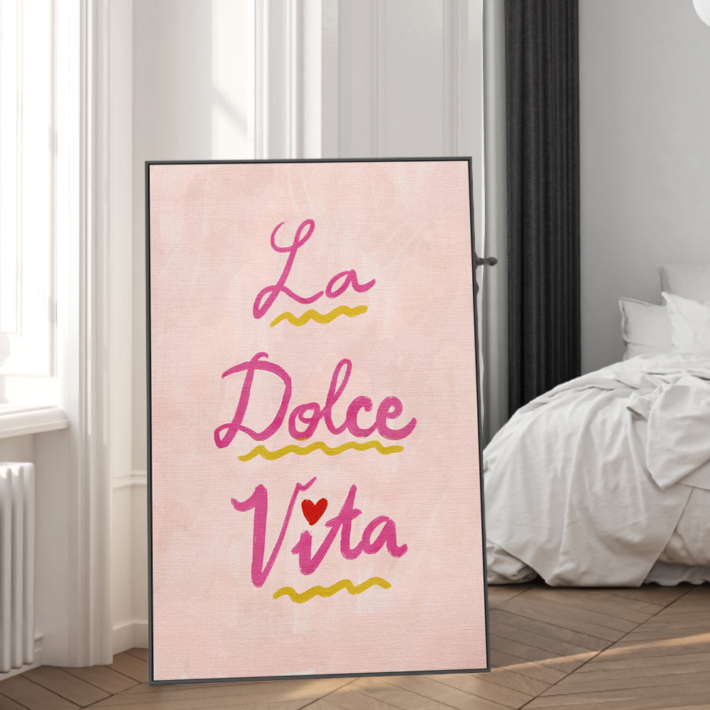 wall-art-print-canvas-poster-framed-La Dolce Vita Beige Pink , By Kartika Paramita-2