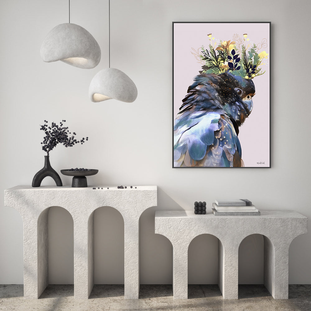 wall-art-print-canvas-poster-framed-Lady Cockatoo , By Inkheart Designs-2