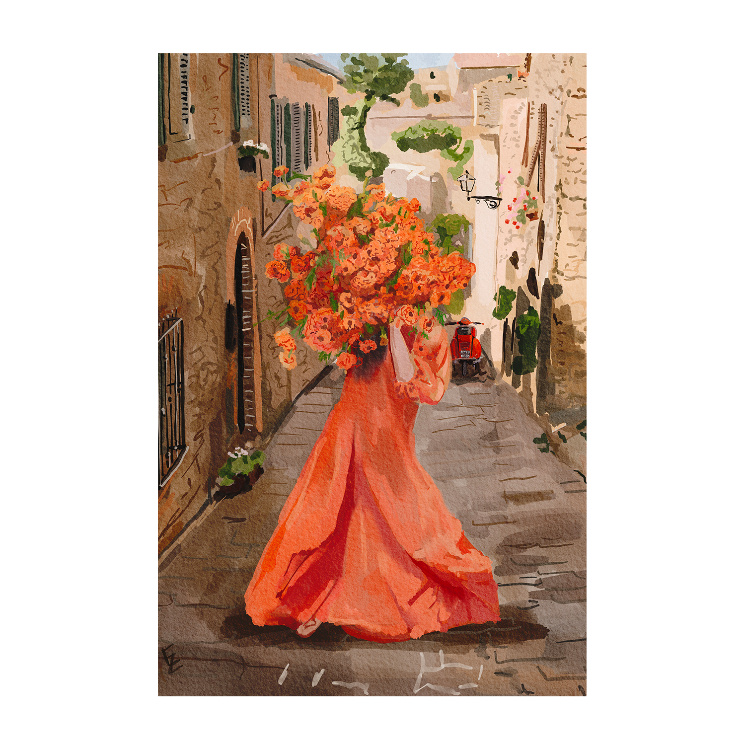 wall-art-print-canvas-poster-framed-Lady In Orange , By Ekaterina Zagorska-1