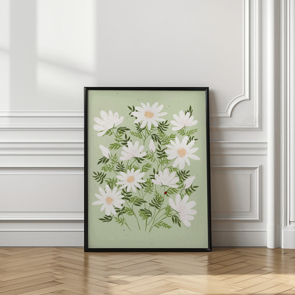 wall-art-print-canvas-poster-framed-Ladybug flowers , By EMELIEmaria-2