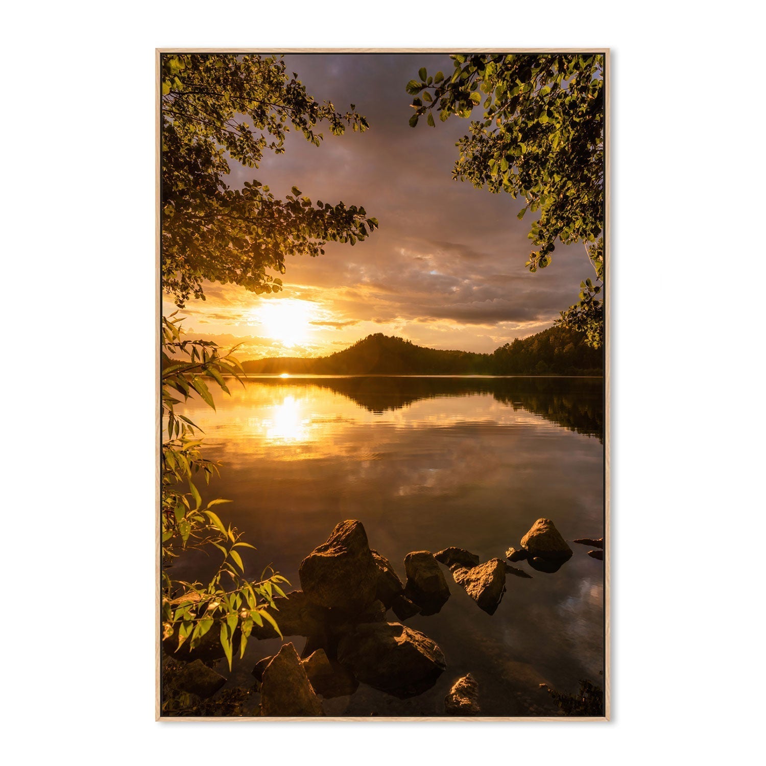 wall-art-print-canvas-poster-framed-Lake Sunset , By Christian Lindsten-GIOIA-WALL-ART