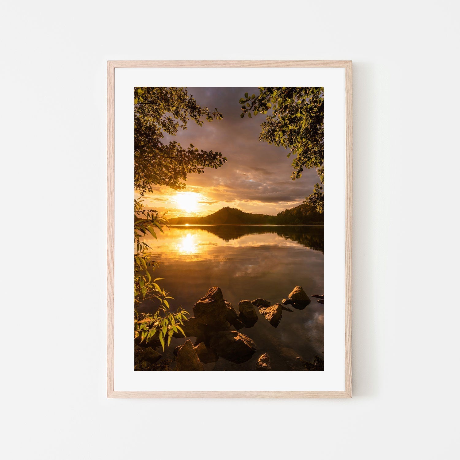 wall-art-print-canvas-poster-framed-Lake Sunset , By Christian Lindsten-GIOIA-WALL-ART