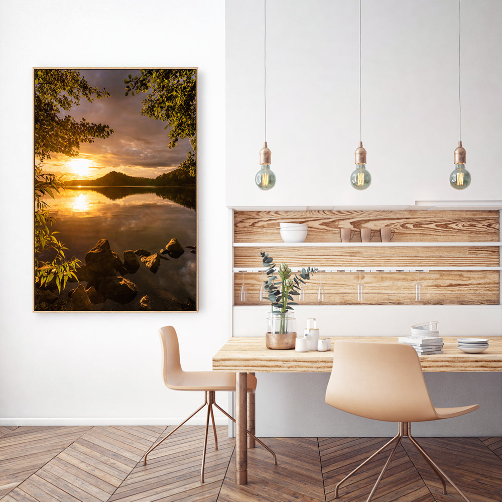 wall-art-print-canvas-poster-framed-Lake Sunset , By Christian Lindsten-GIOIA-WALL-ART