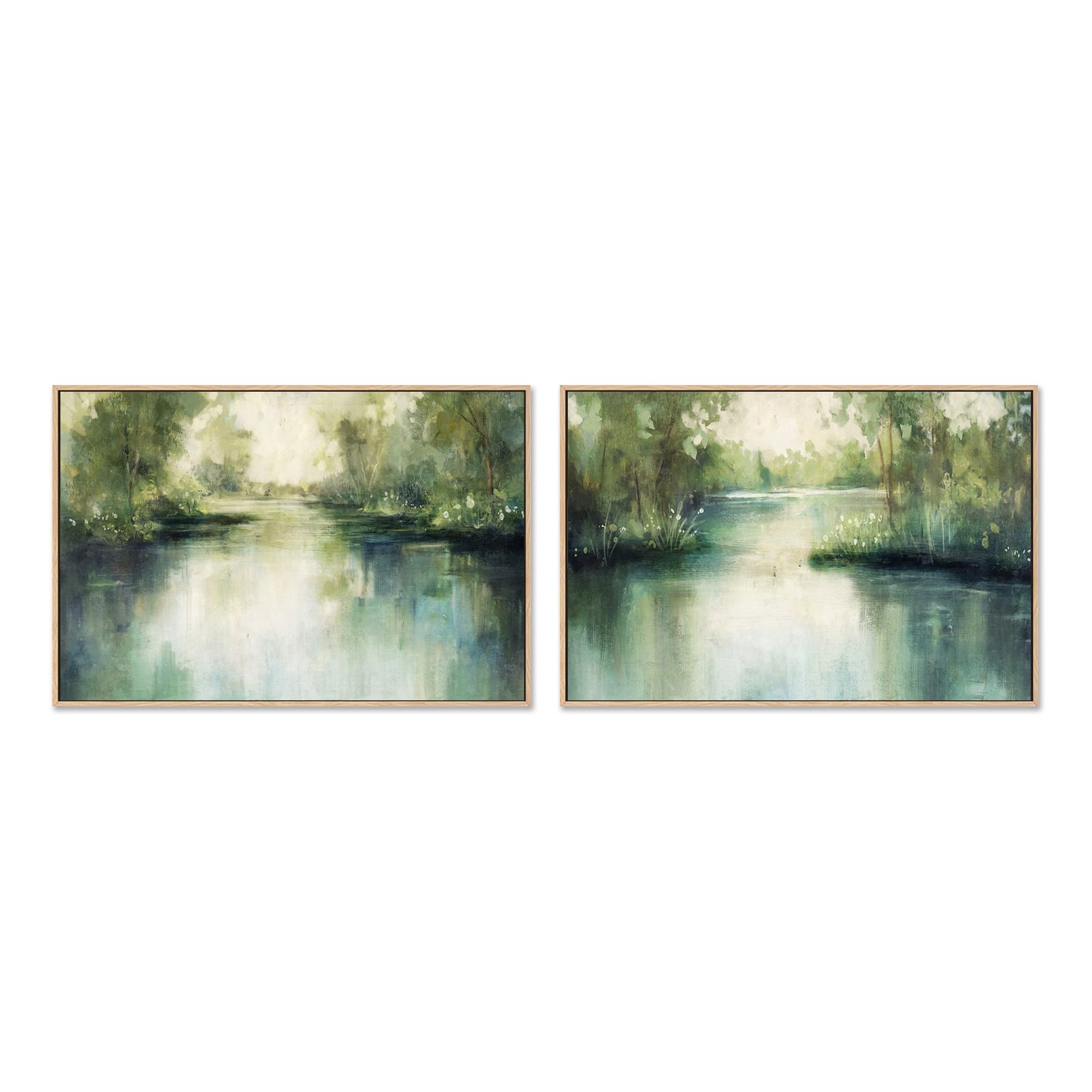 wall-art-print-canvas-poster-framed-Lakeside, Style A & B, Set Of 2 , By Nina Blue-4