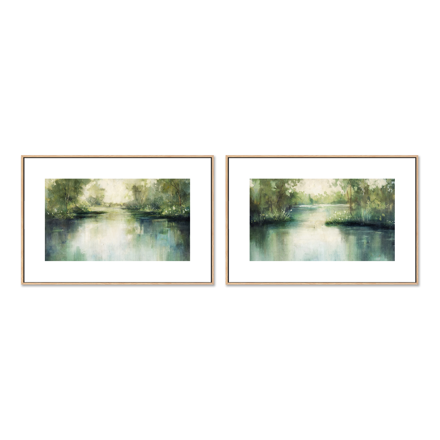 wall-art-print-canvas-poster-framed-Lakeside, Style A & B, Set Of 2 , By Nina Blue-6