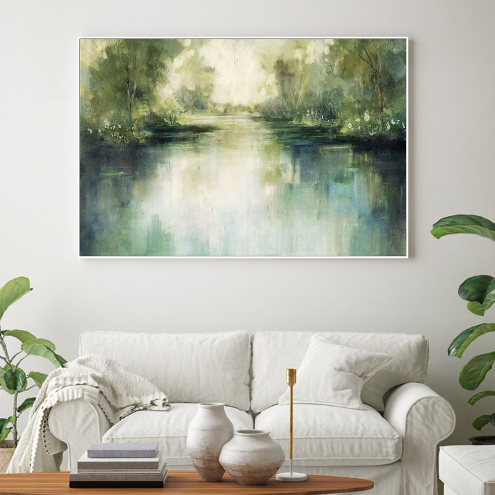 wall-art-print-canvas-poster-framed-Lakeside, Style A , By Nina Blue-2