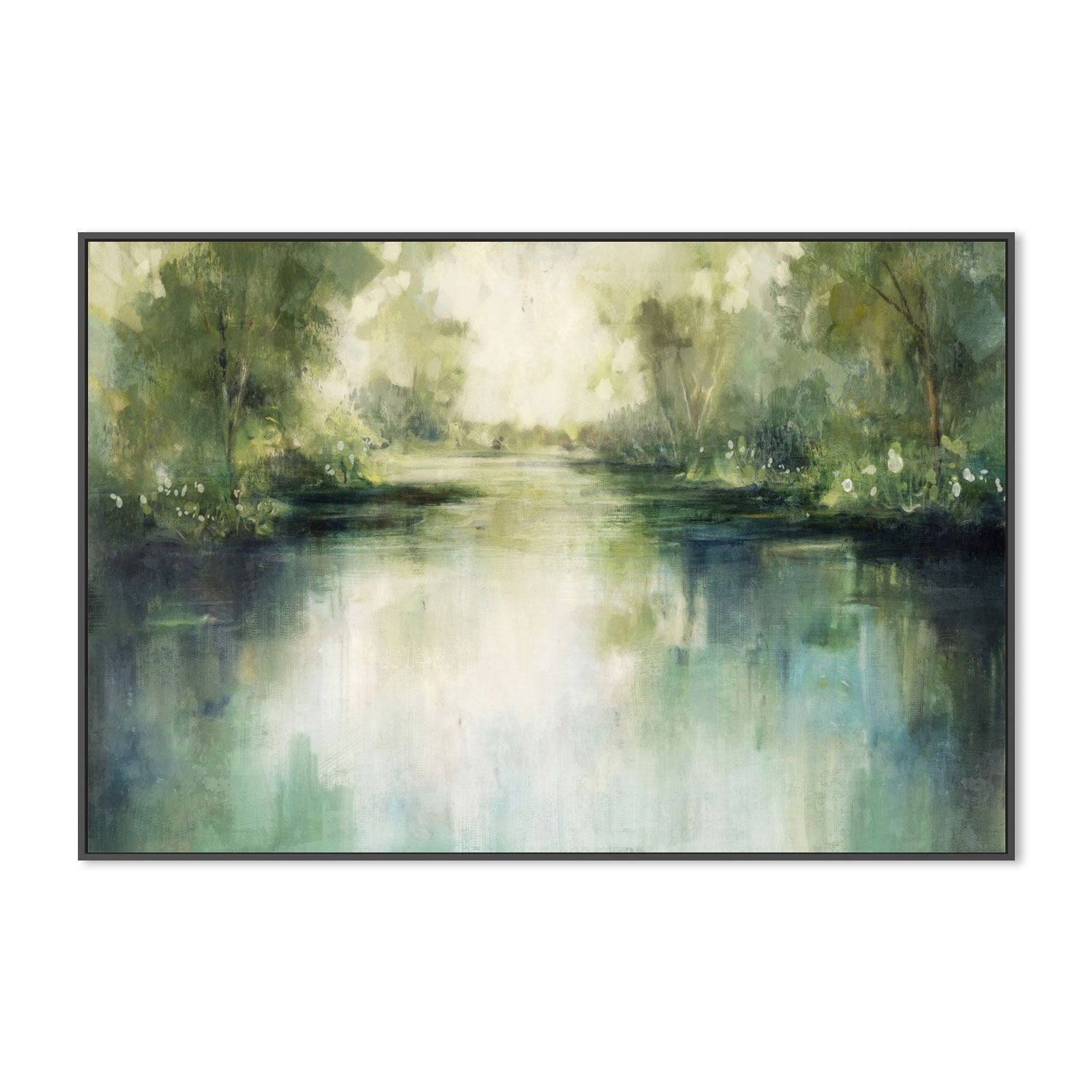 wall-art-print-canvas-poster-framed-Lakeside, Style A , By Nina Blue-3