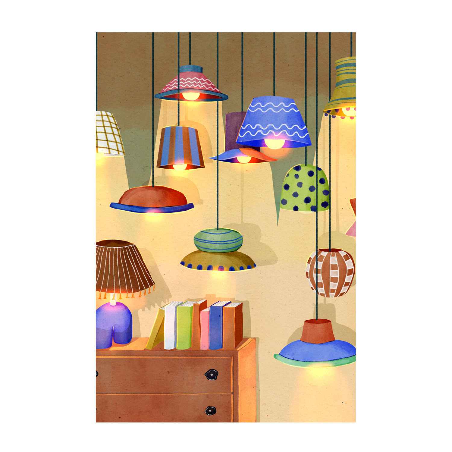 wall-art-print-canvas-poster-framed-Lamp Shop , By Eva Halfers-1