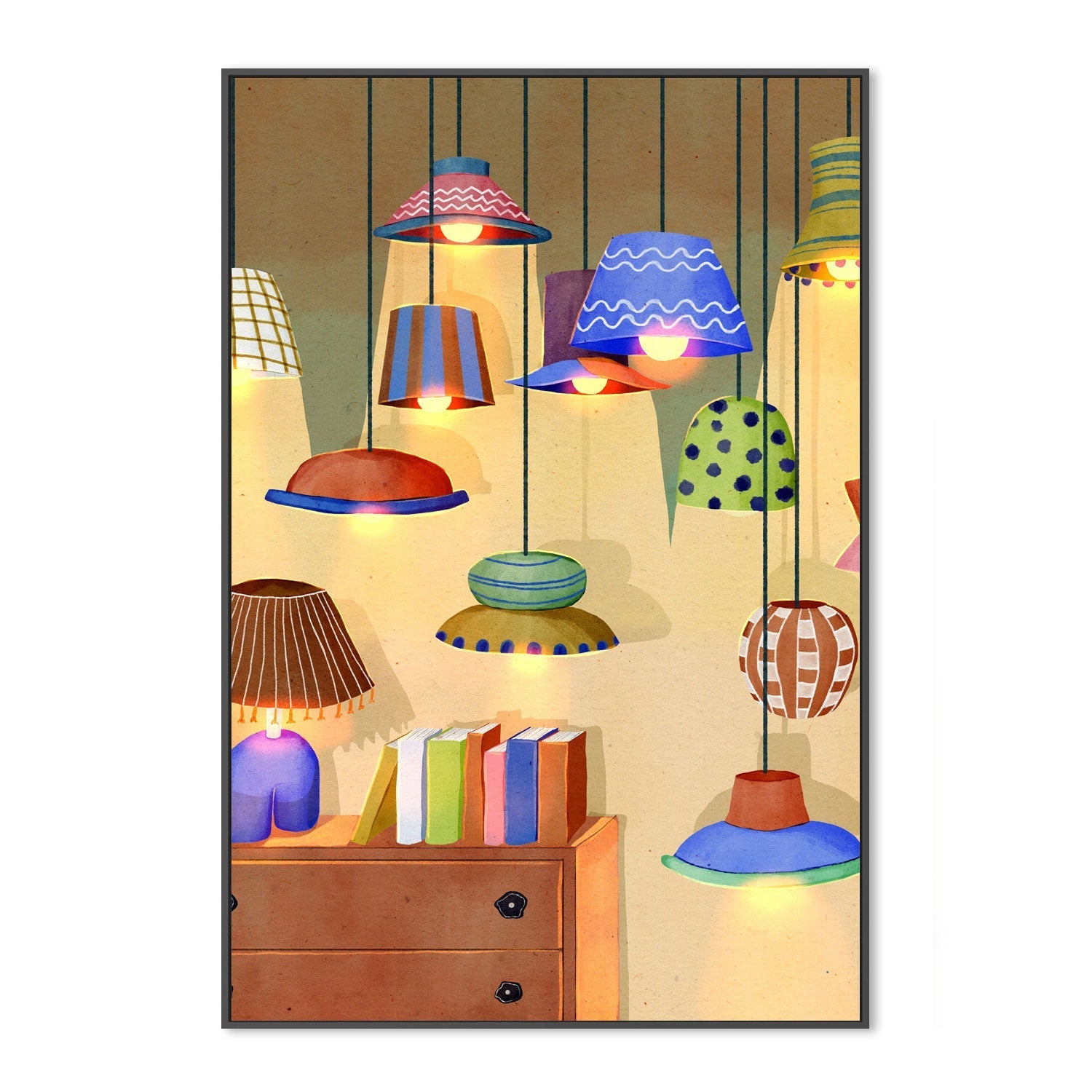 wall-art-print-canvas-poster-framed-Lamp Shop , By Eva Halfers-3