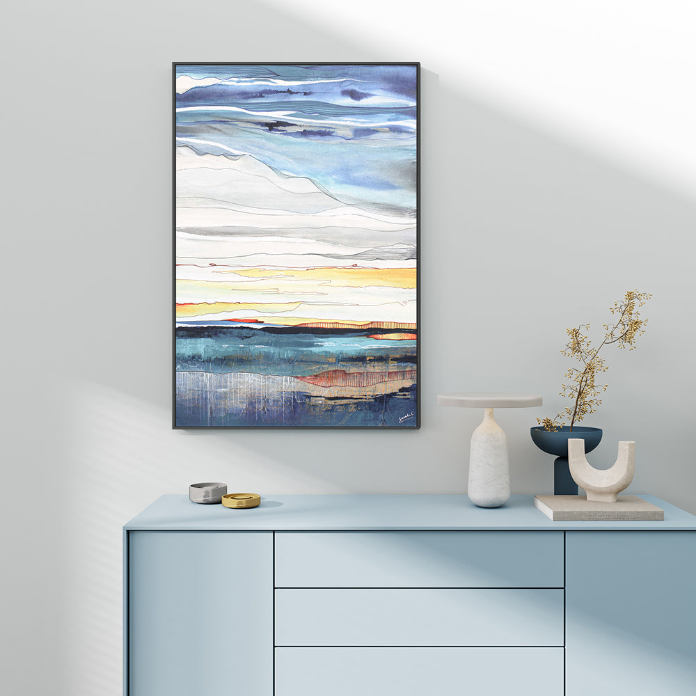 wall-art-print-canvas-poster-framed-Layered Ocean , By Sarah Carlton Art-GIOIA-WALL-ART