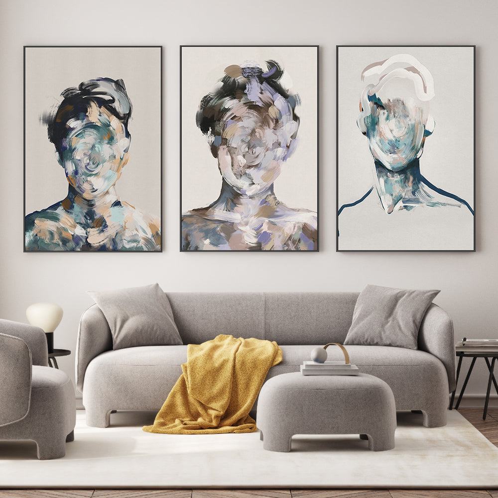 wall-art-print-canvas-poster-framed-Le Portrait, Style A, B & C, Set Of 3 , By Gabriella Roberg-2