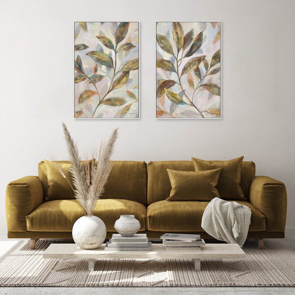 wall-art-print-canvas-poster-framed-Leafy Flow, Set of 2-by-Danhui Nai-Gioia Wall Art