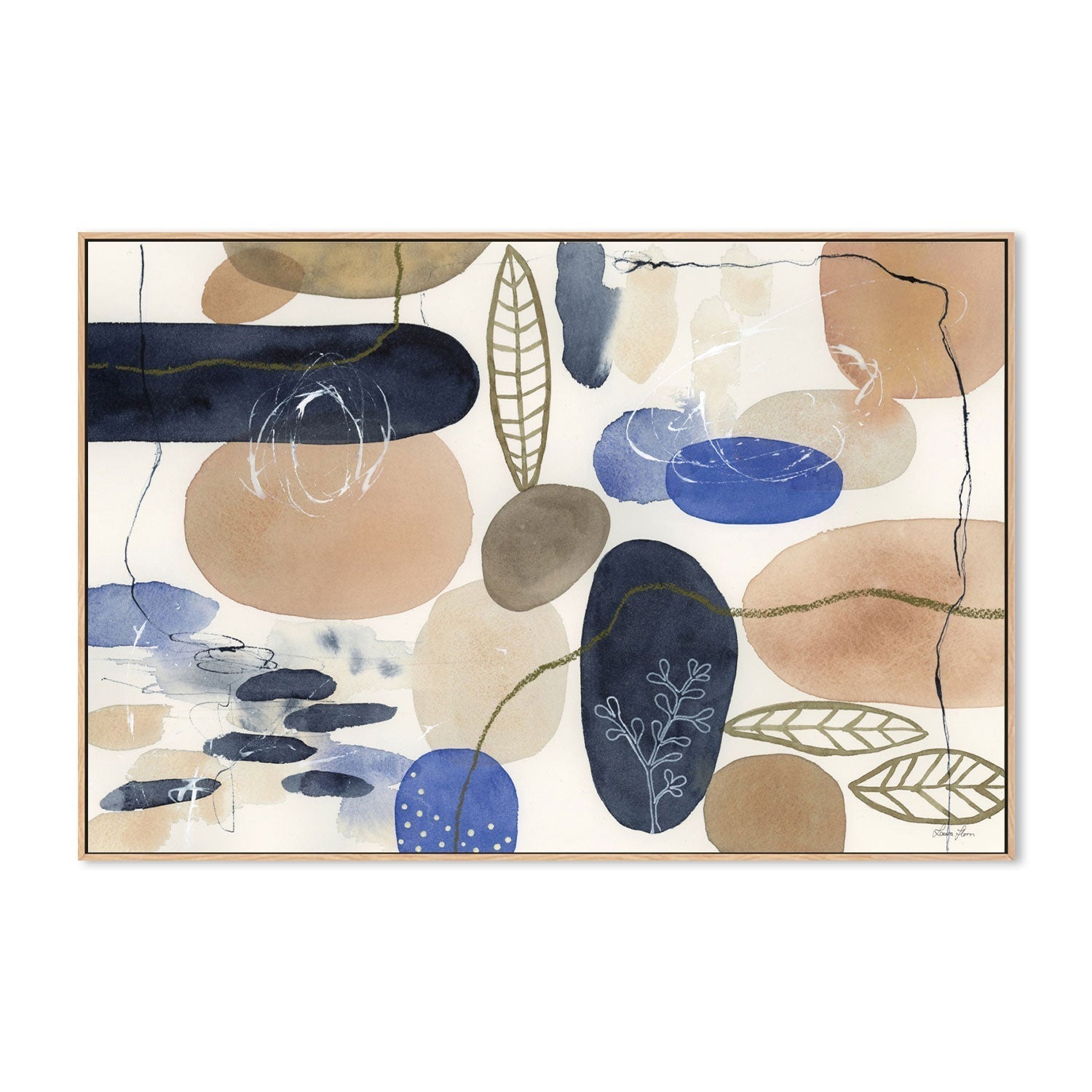 wall-art-print-canvas-poster-framed-Leaves and Stones, Style A-by-Laura Horn-Gioia Wall Art