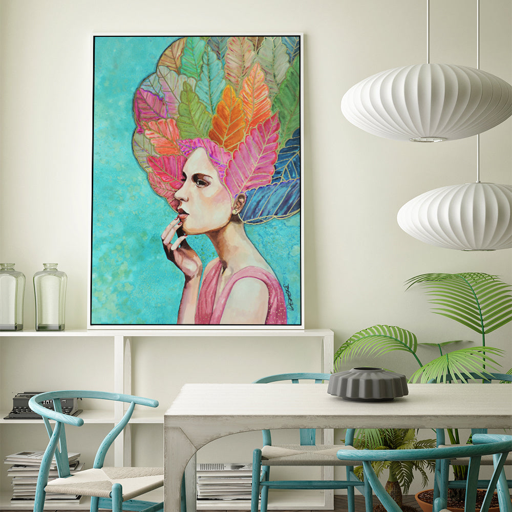 wall-art-print-canvas-poster-framed-Leaves In Her Hair-GIOIA-WALL-ART