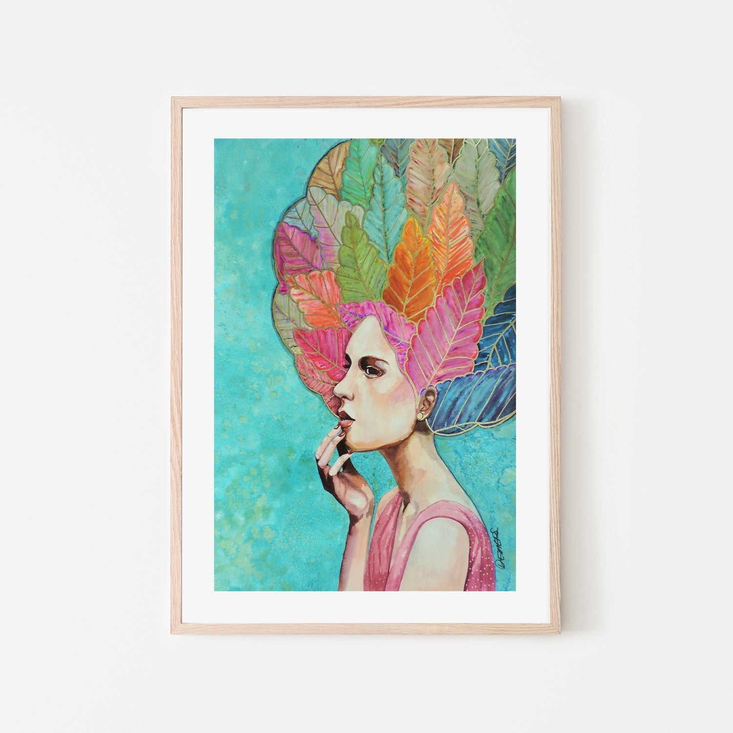 wall-art-print-canvas-poster-framed-Leaves In Her Hair-GIOIA-WALL-ART