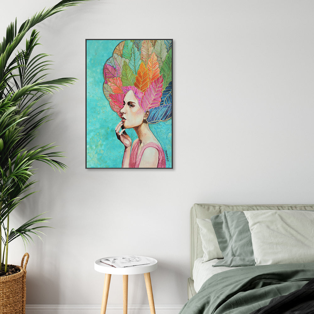 wall-art-print-canvas-poster-framed-Leaves In Her Hair-GIOIA-WALL-ART