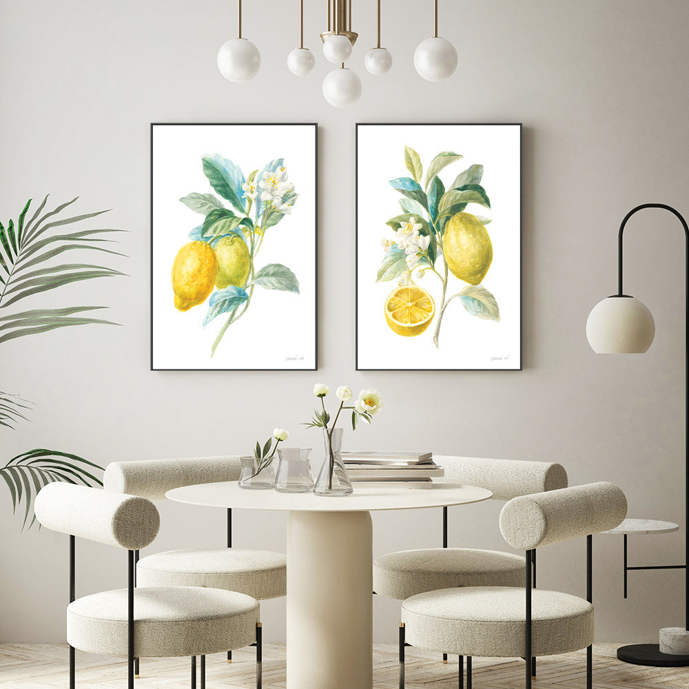 wall-art-print-canvas-poster-framed-Lemon Branch, Style A & B, Set Of 2 , By Danhui Nai-GIOIA-WALL-ART