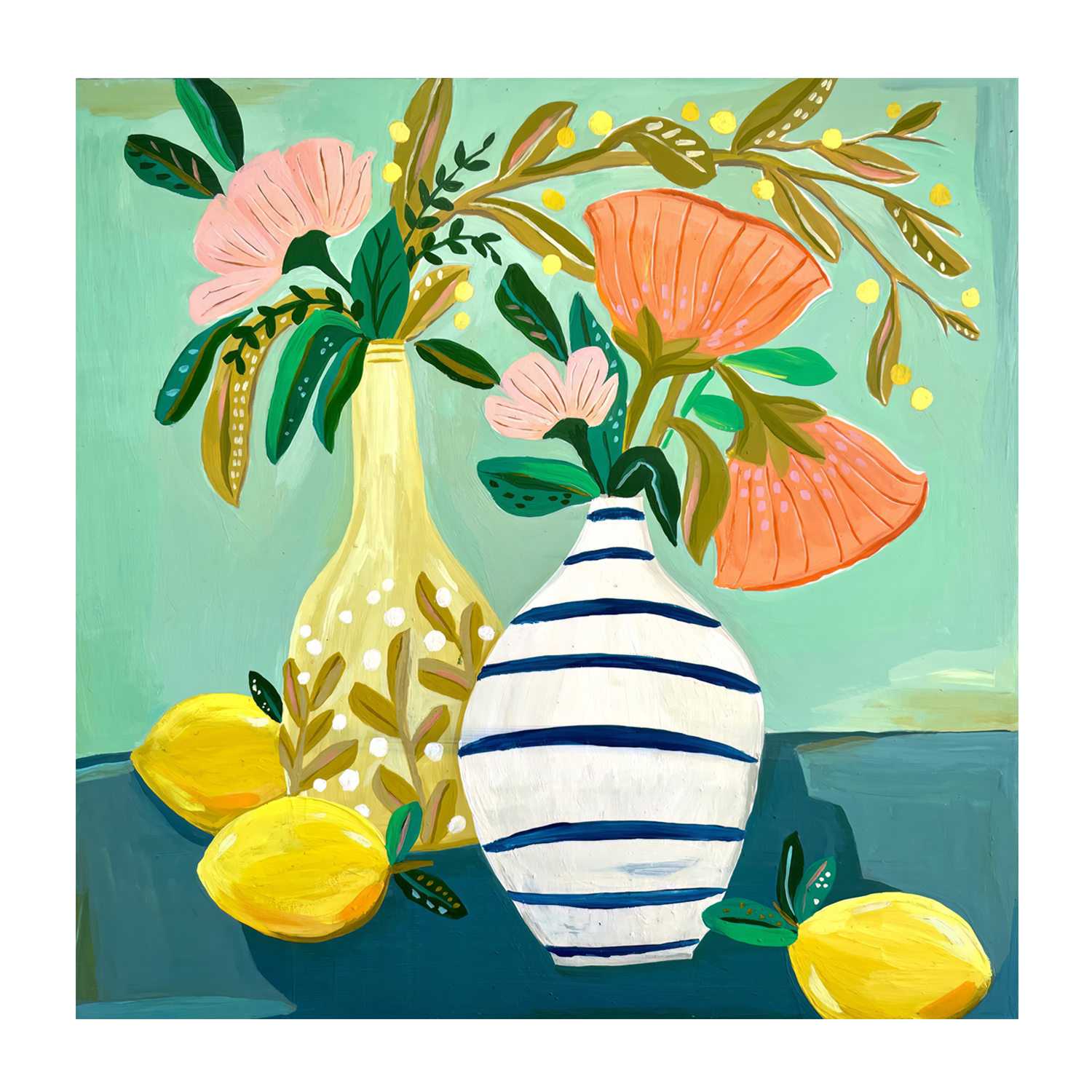 wall-art-print-canvas-poster-framed-Lemons And Blooms , By Kelly Angelovic-1