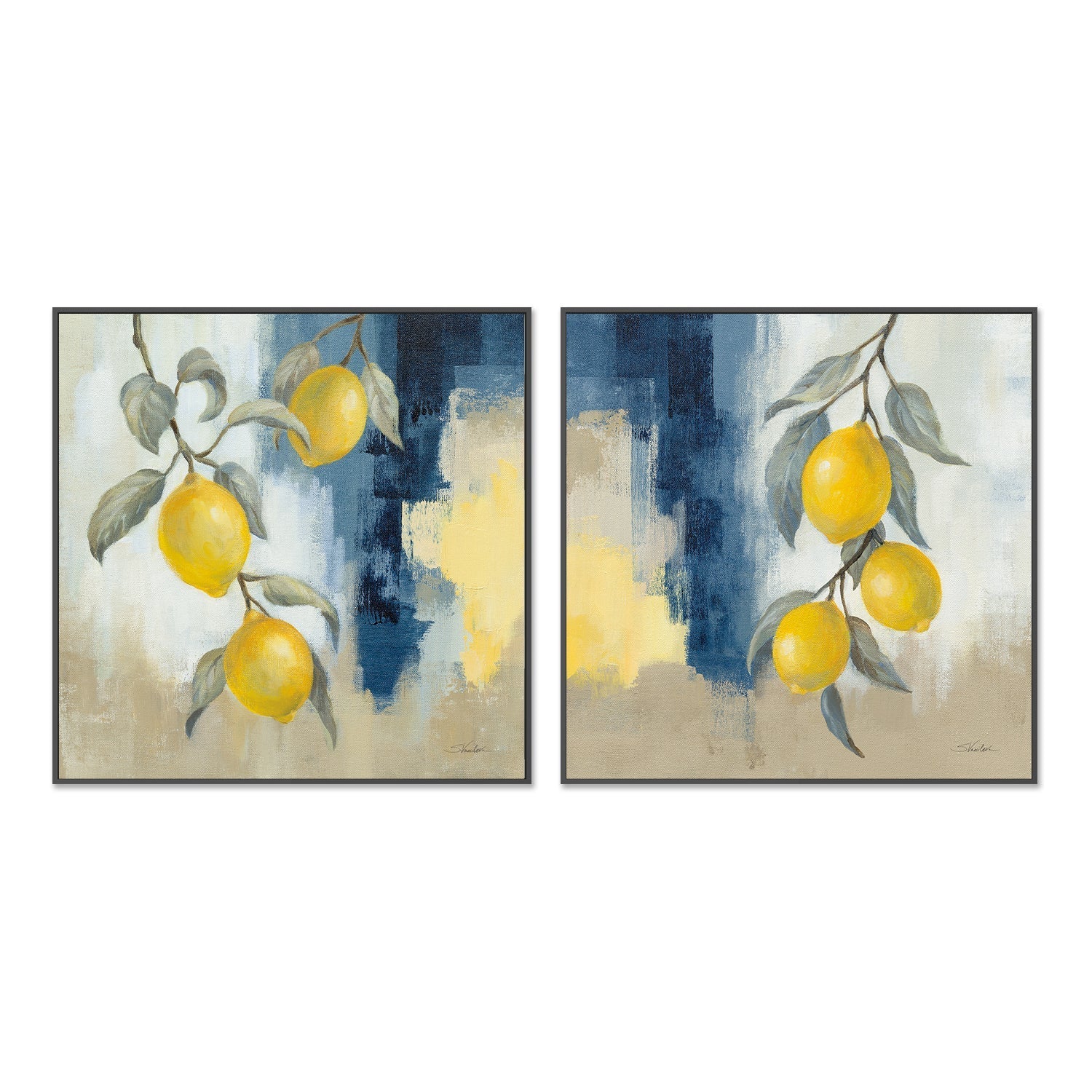 wall-art-print-canvas-poster-framed-Lemons From the South, Style A & B, Set Of 2 , By Silvia Vassileva-3