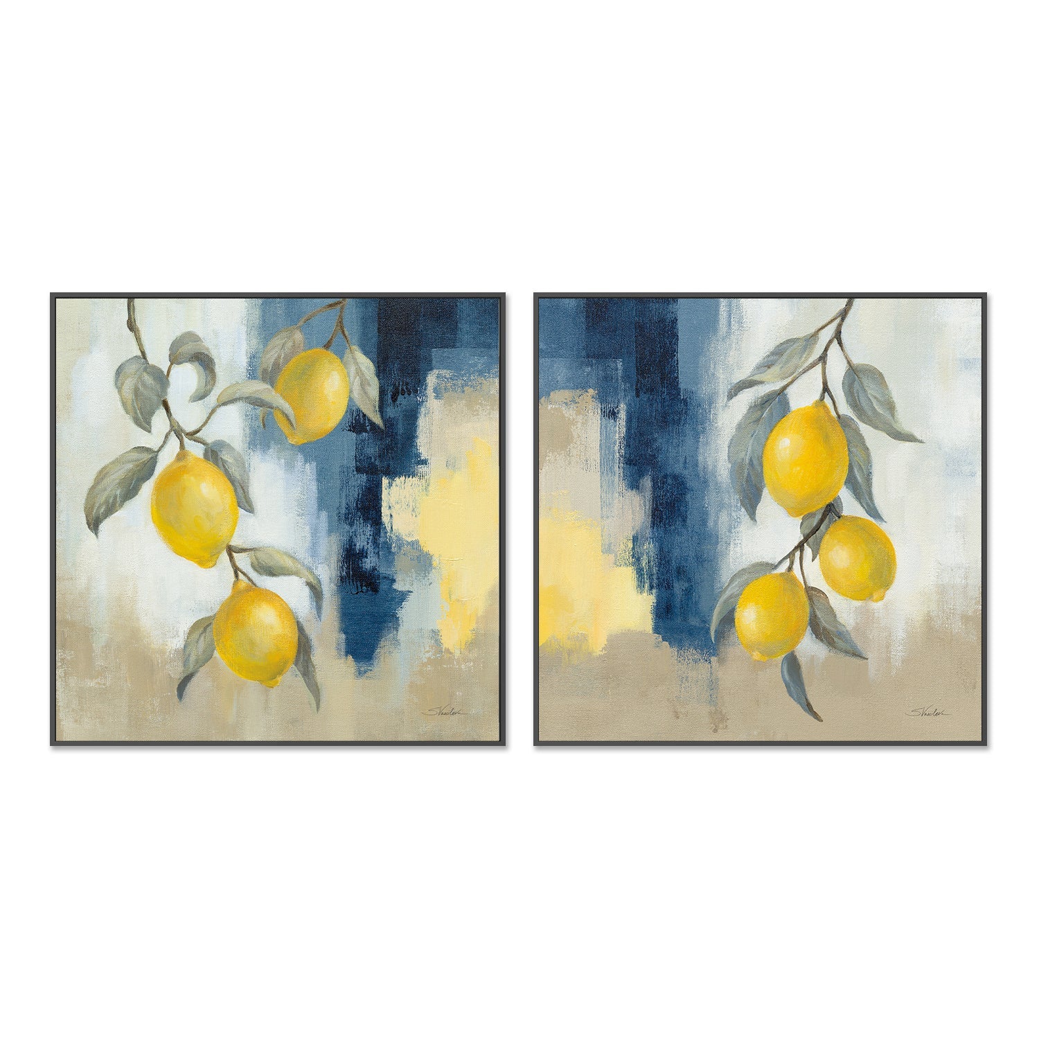 wall-art-print-canvas-poster-framed-Lemons From the South, Style A & B, Set Of 2 , By Silvia Vassileva-3