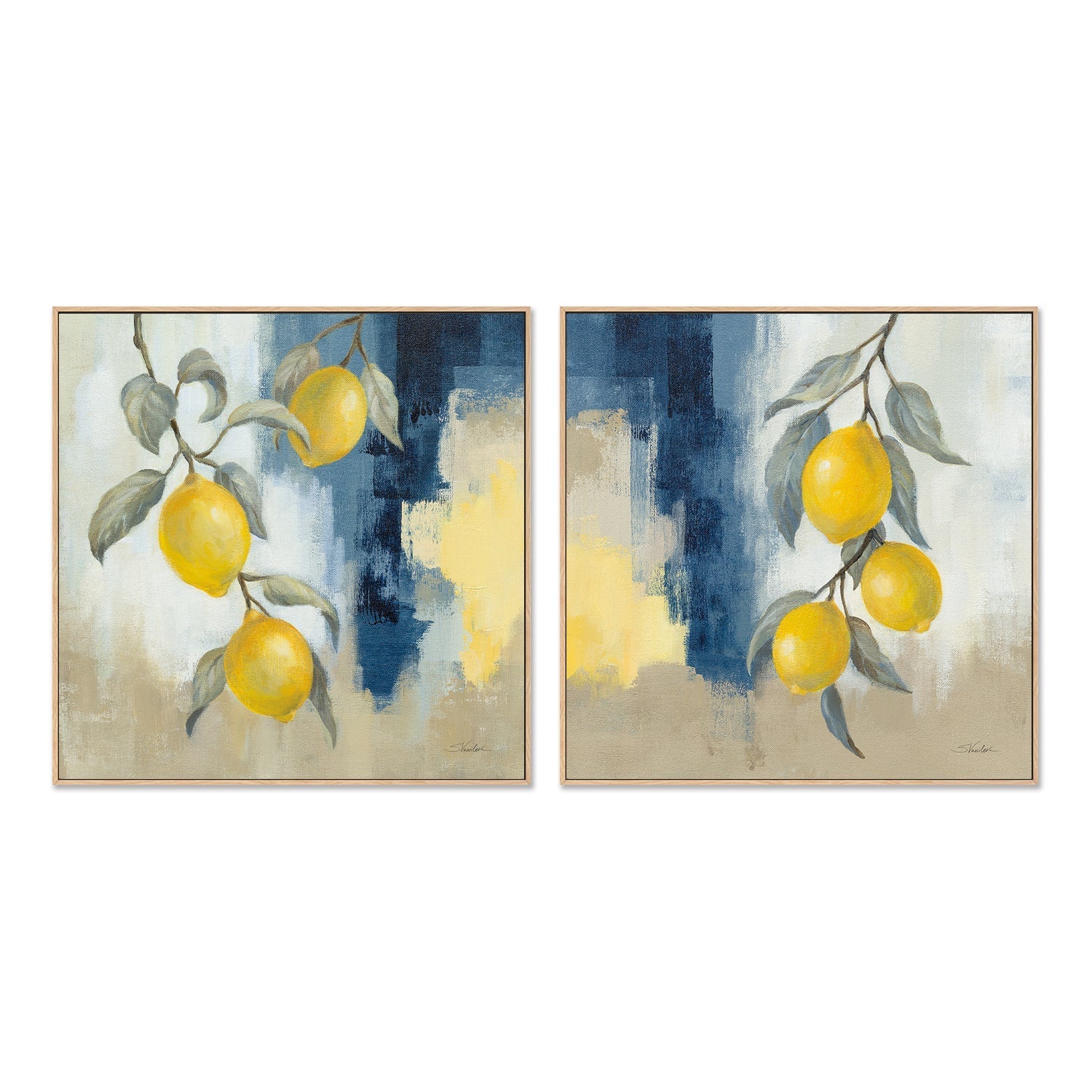 wall-art-print-canvas-poster-framed-Lemons From the South, Style A & B, Set Of 2 , By Silvia Vassileva-4