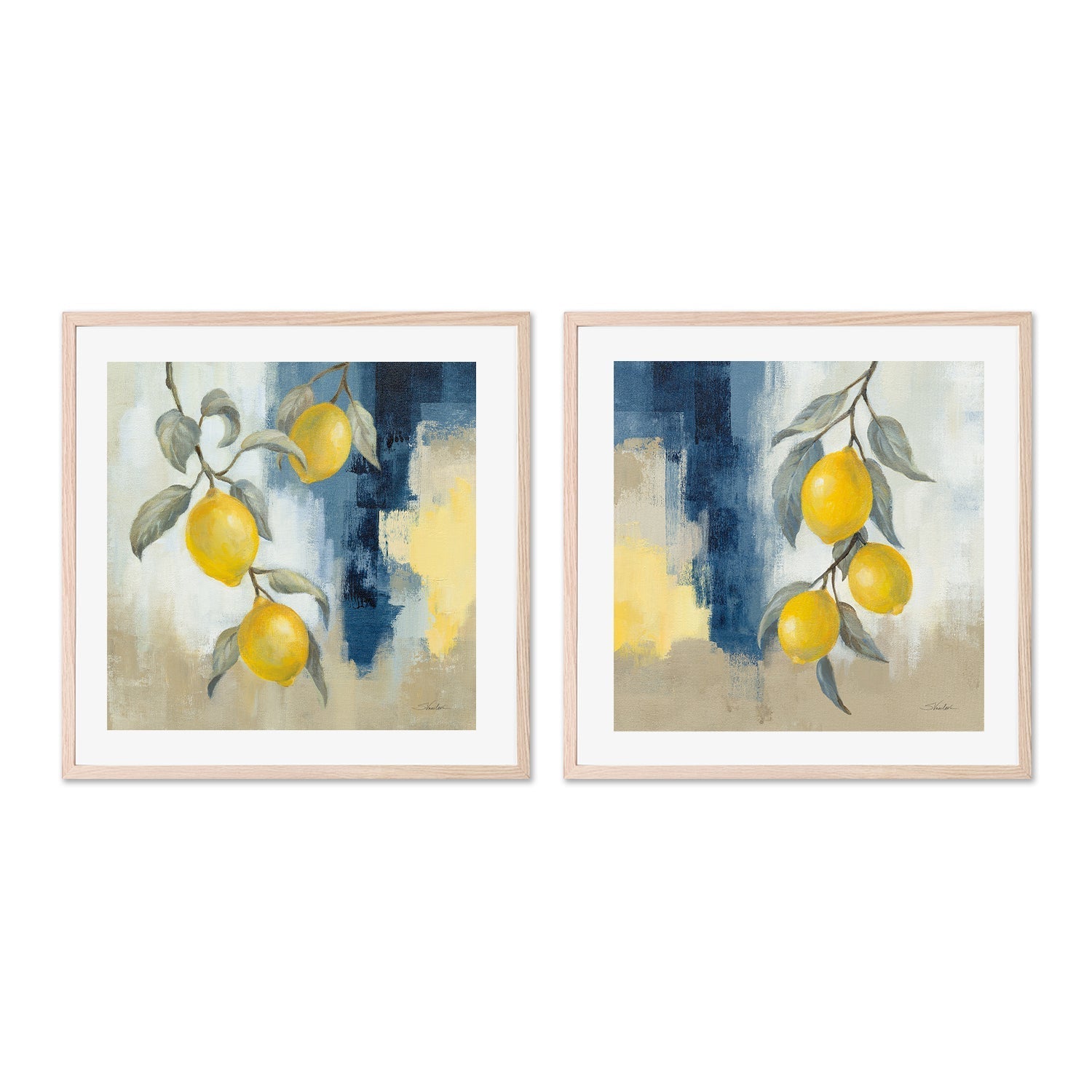 wall-art-print-canvas-poster-framed-Lemons From the South, Style A & B, Set Of 2 , By Silvia Vassileva-6