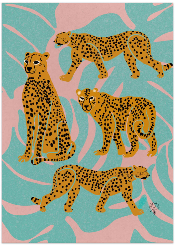 wall-art-print-canvas-poster-framed-Leopards , By Erum Khalili-1