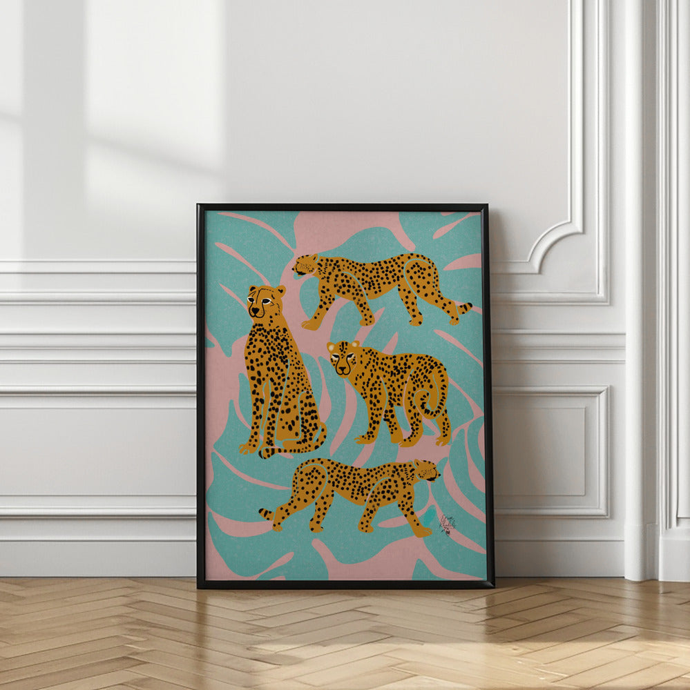 wall-art-print-canvas-poster-framed-Leopards , By Erum Khalili-2