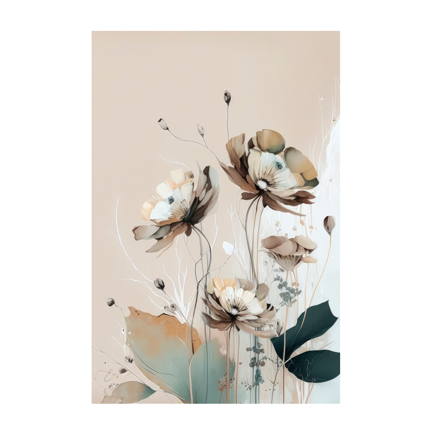 wall-art-print-canvas-poster-framed-Light Florals , By Bella Eve-1