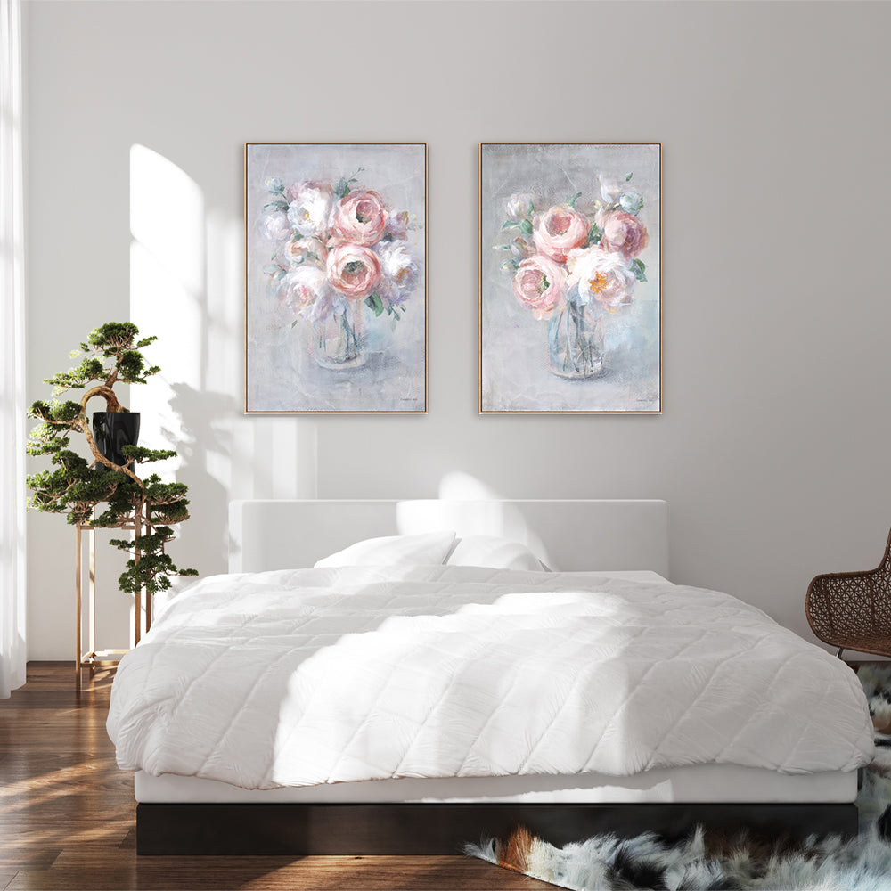 wall-art-print-canvas-poster-framed-Light Summer Blooms, Set of 2-by-Danhui Nai-Gioia Wall Art